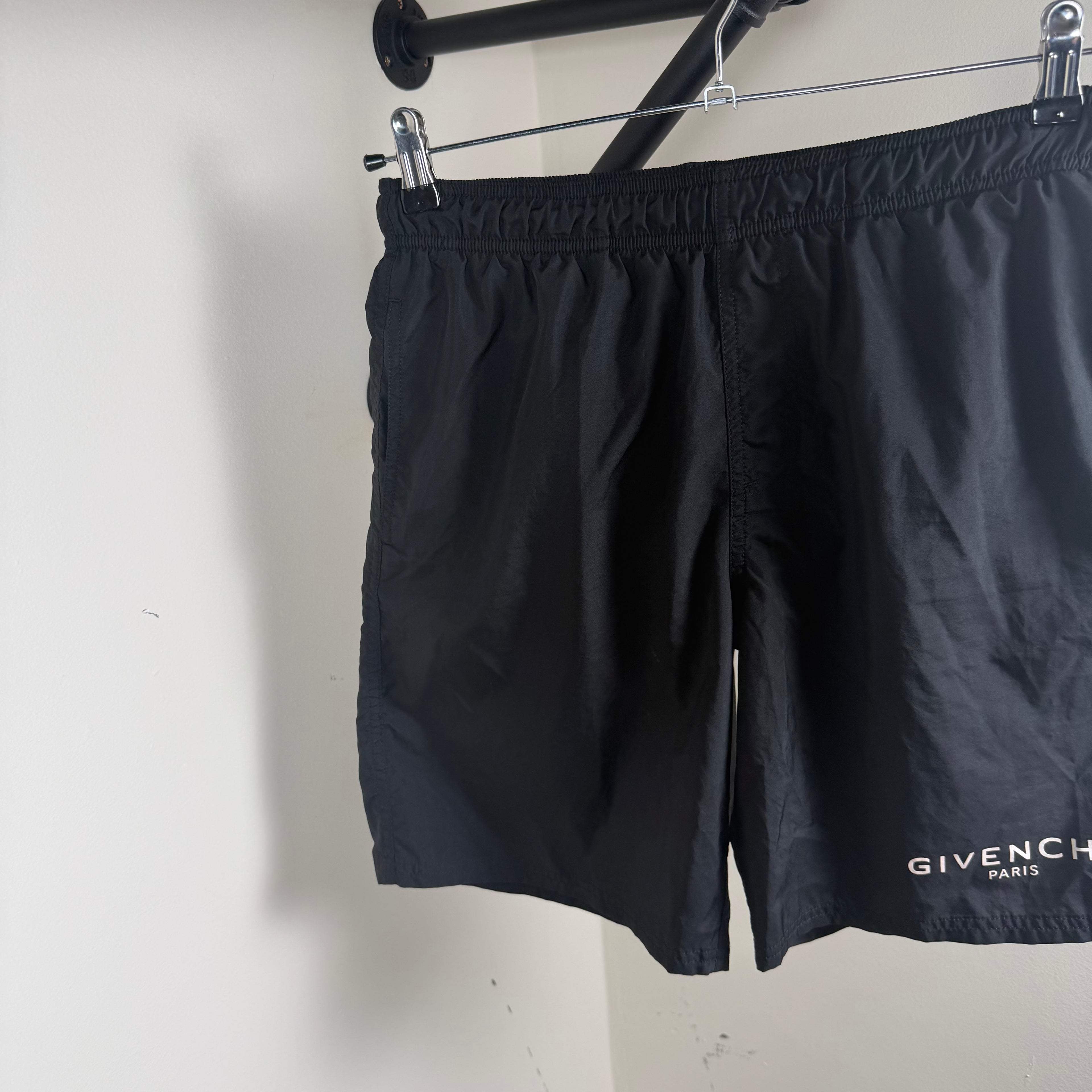Givenchy Black Spell Out Swimming Shorts - Medium