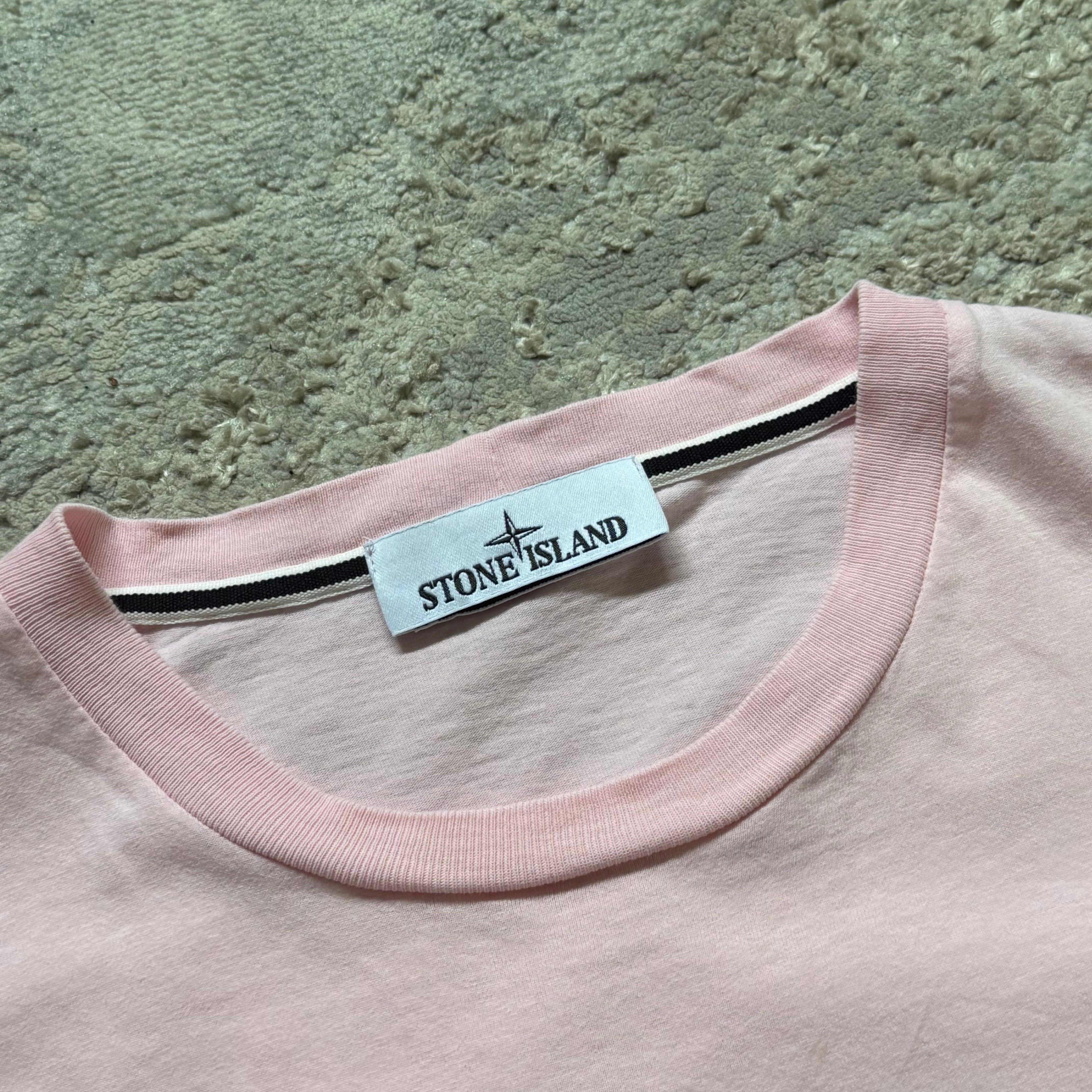 Stone Island Pink Graphic T-Shirt - Medium 19.5’’