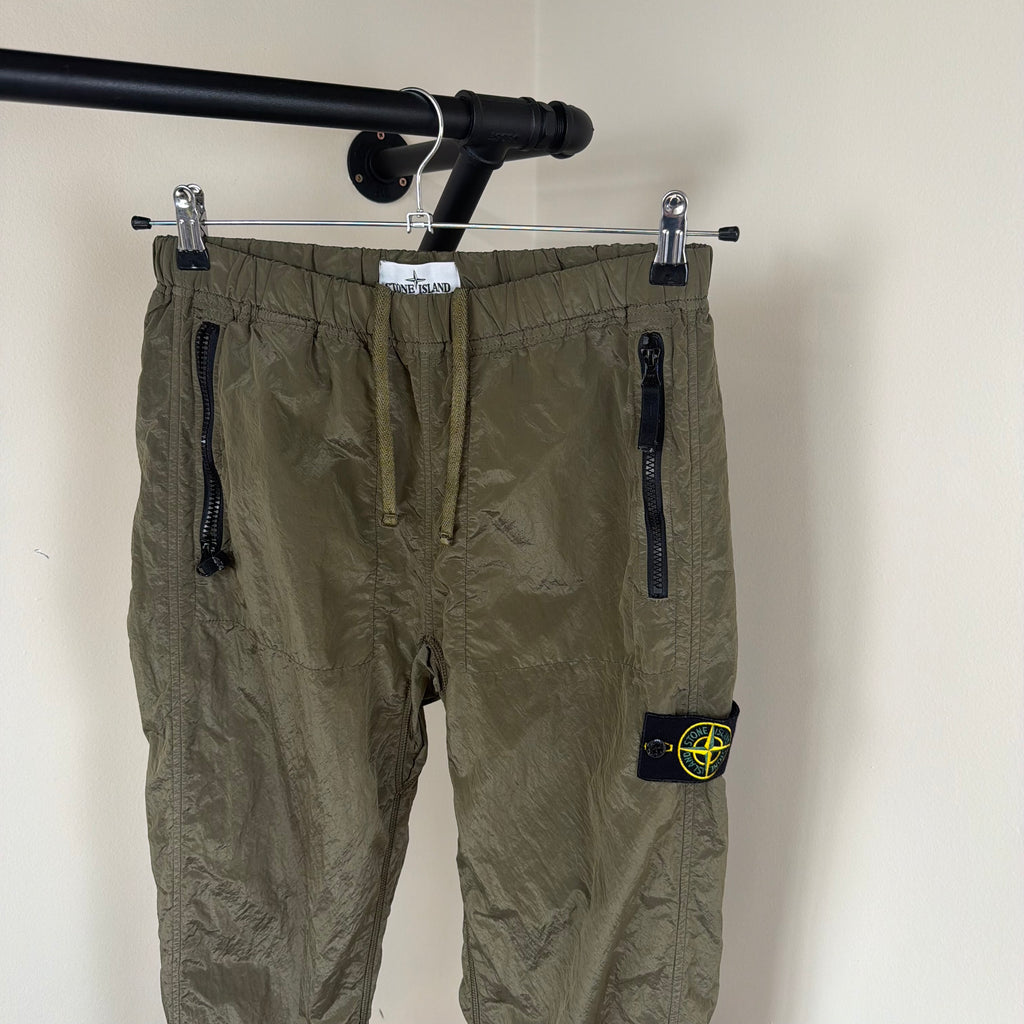 Stone Island Khaki Nylon Cargo Pants - Small