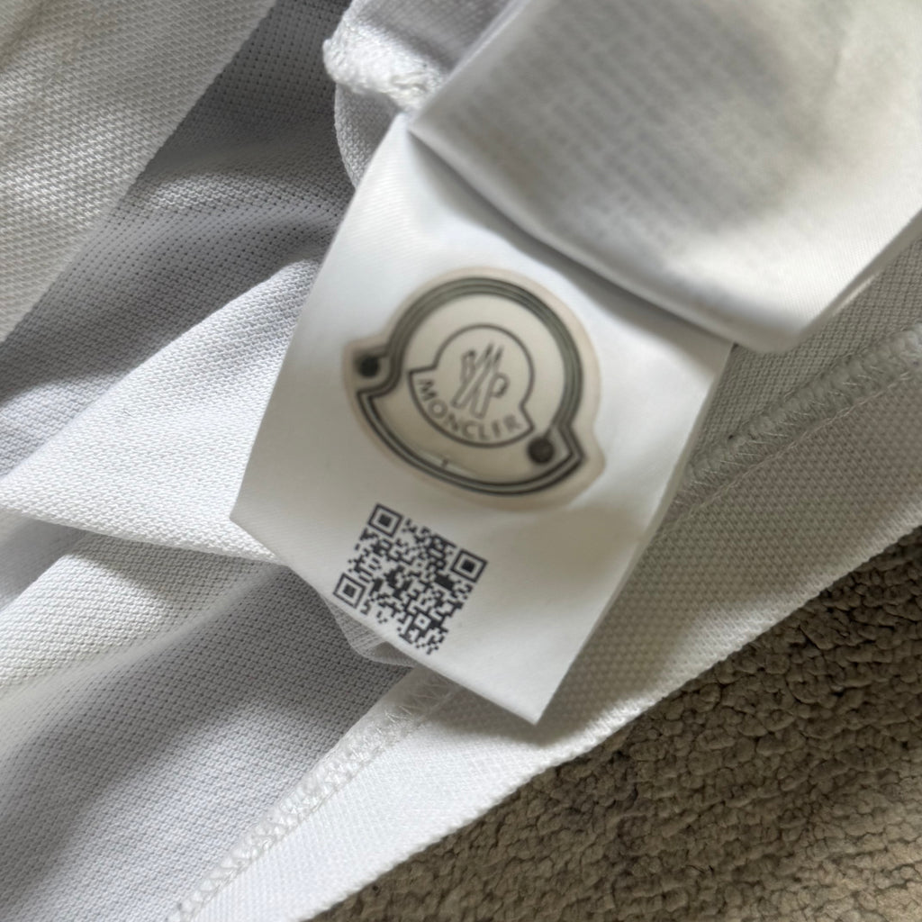 Moncler White Polo Shirt - Large 21.5’’