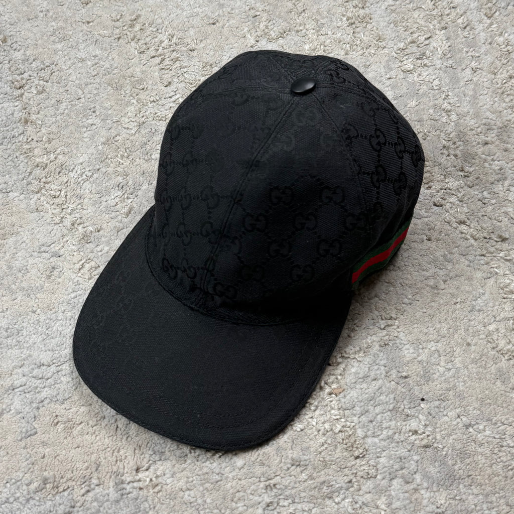 Gucci GG Monogram Black Baseball Cap - Medium (58cm)
