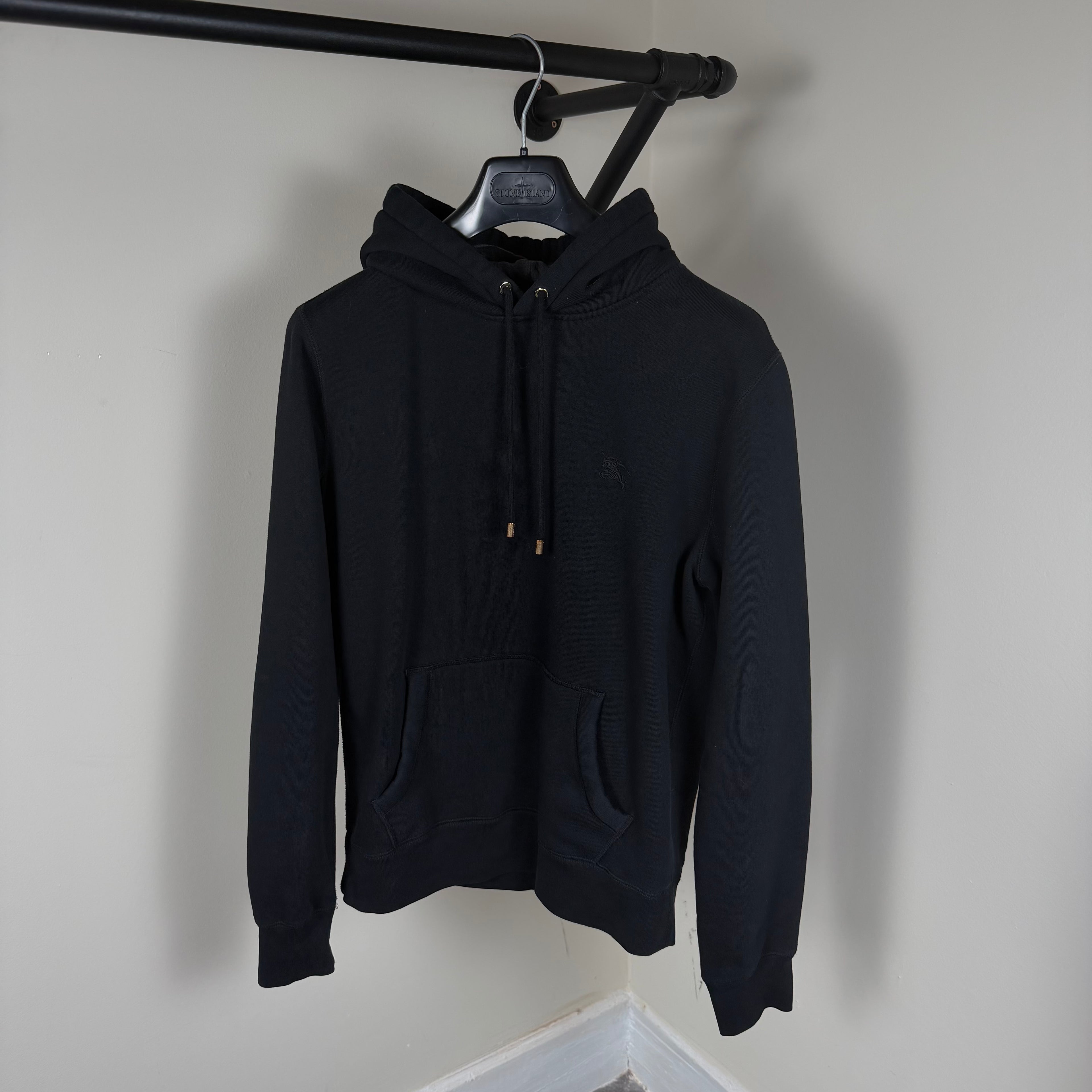 Burberry Navy Check Hood Hoodie - Medium 22.5’’