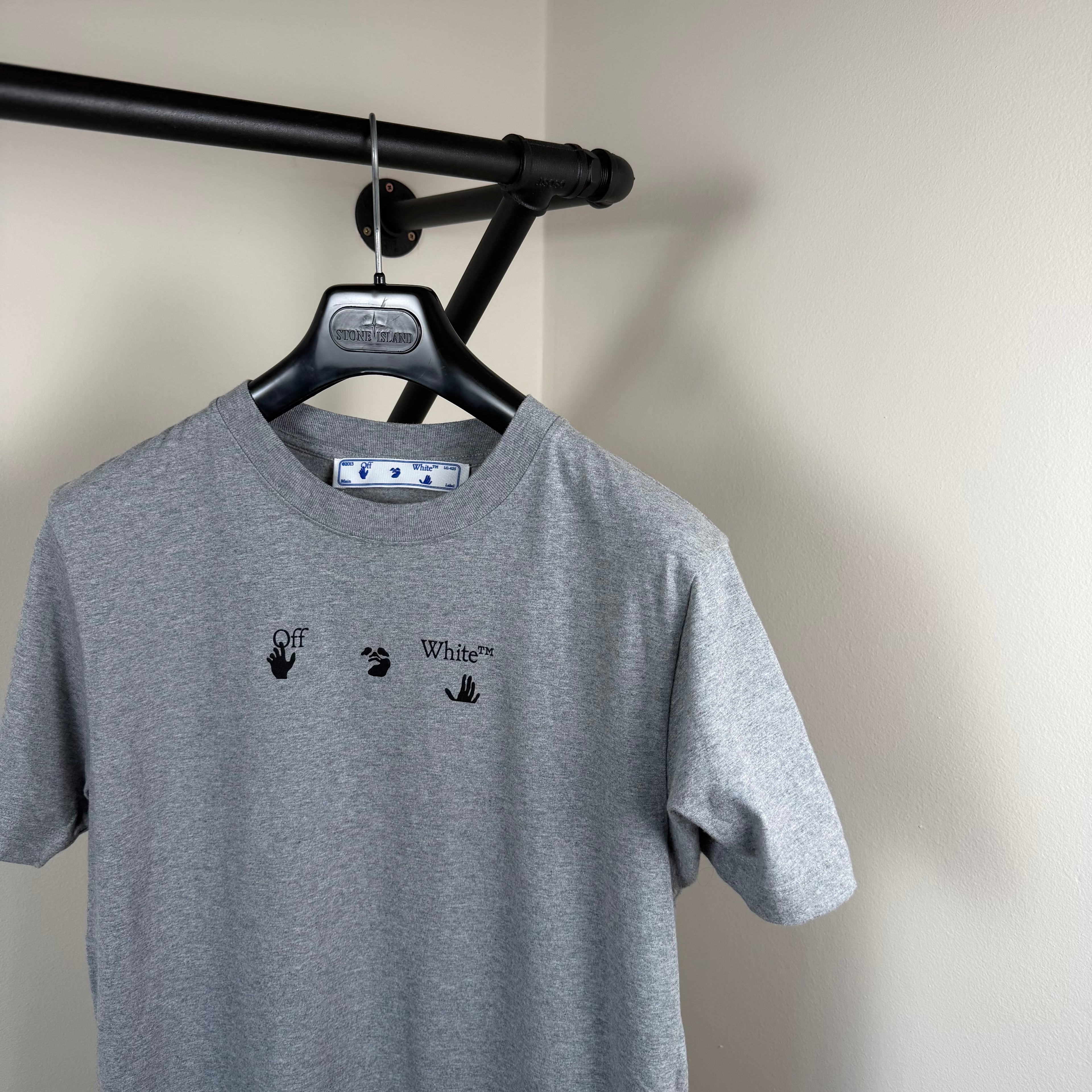 Off White Grey Cross T-Shirt - Small 19’’