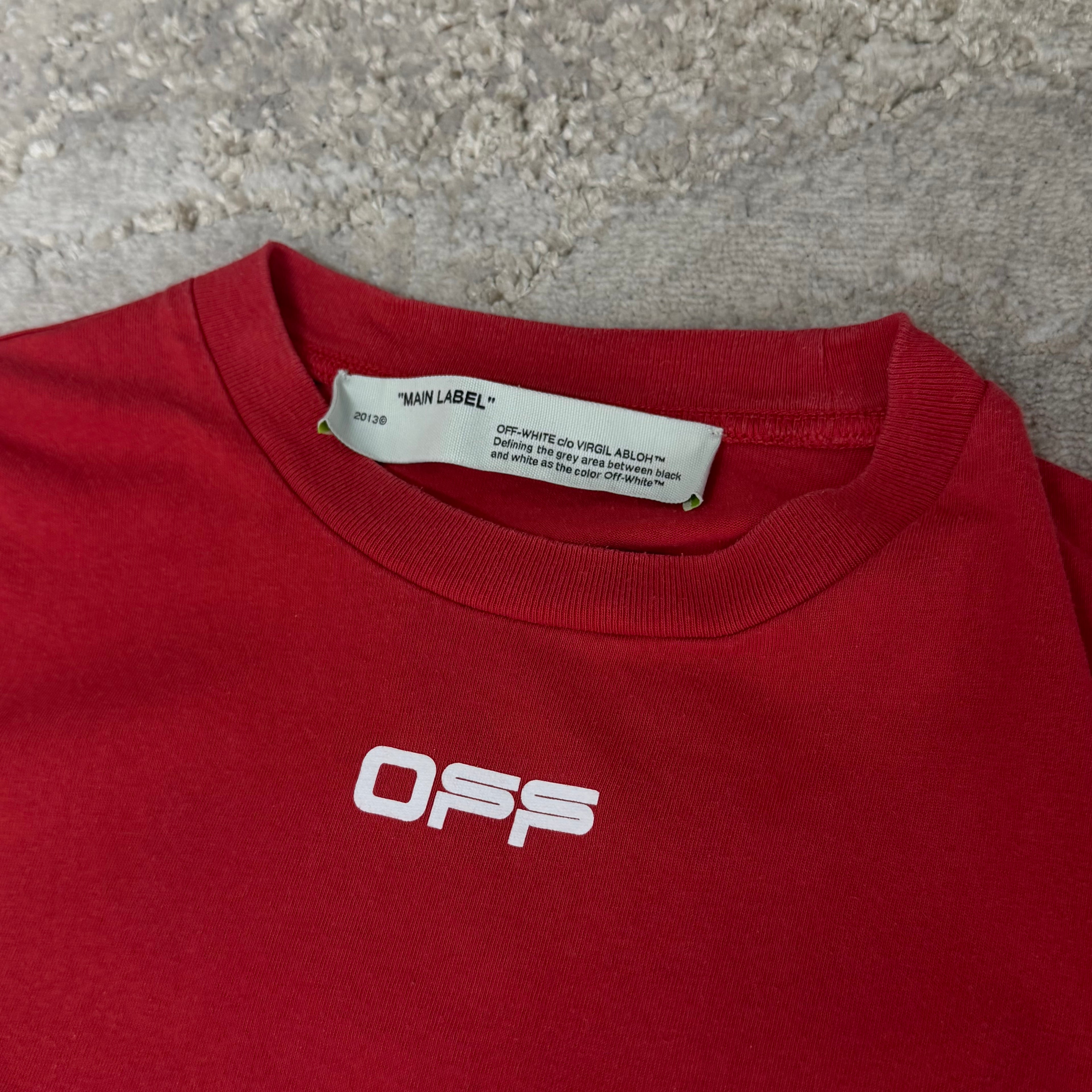 Off White Tape Cross T-Shirt - Small 18’’