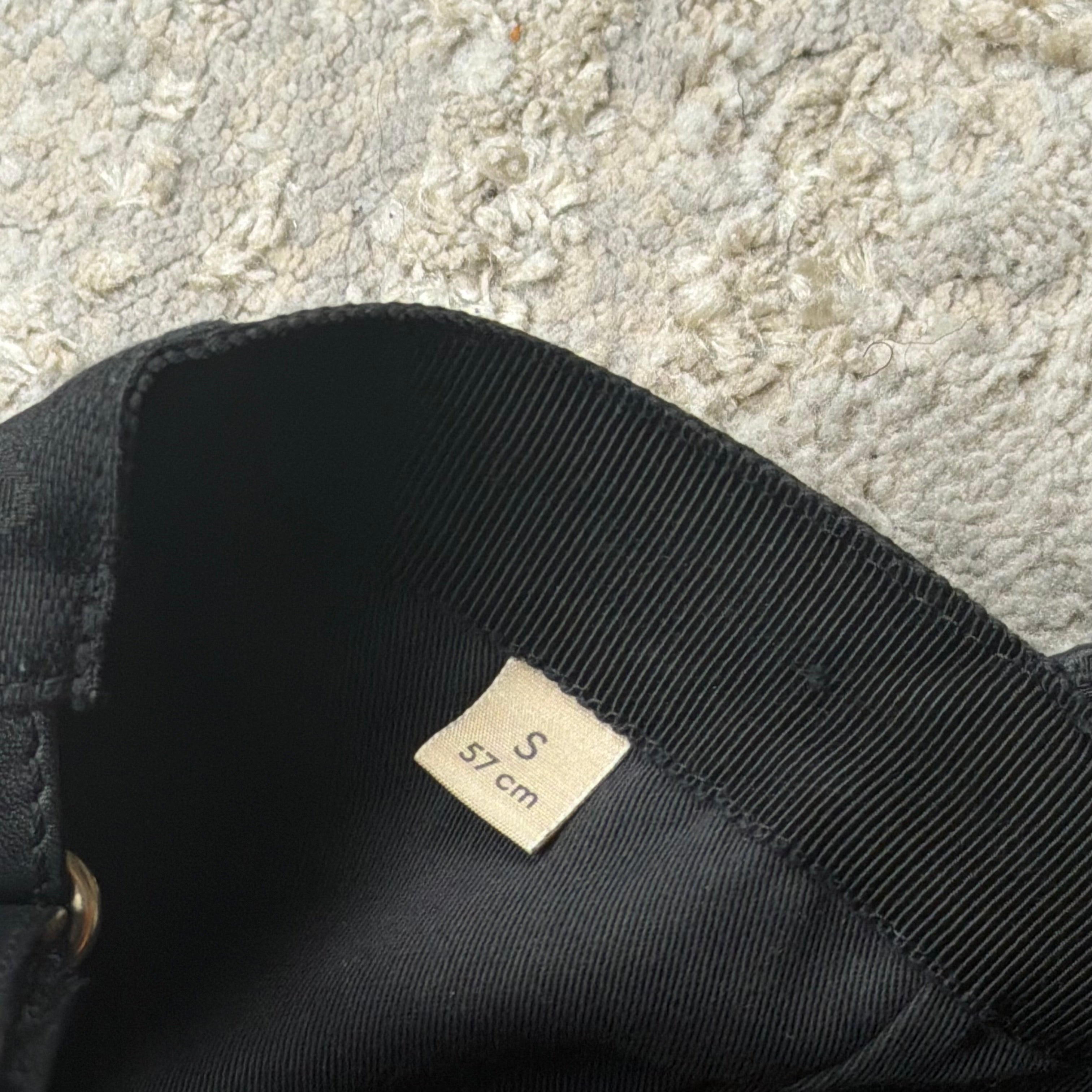 Gucci Black Monogram GG Baseball Cap - Small (57cm)