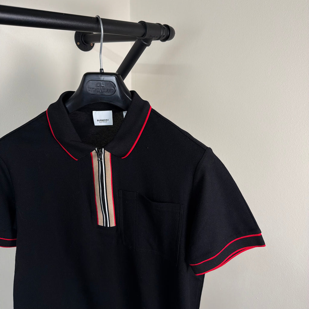 Burberry Check Zip Up Polo Shirt - Small 18.5’’