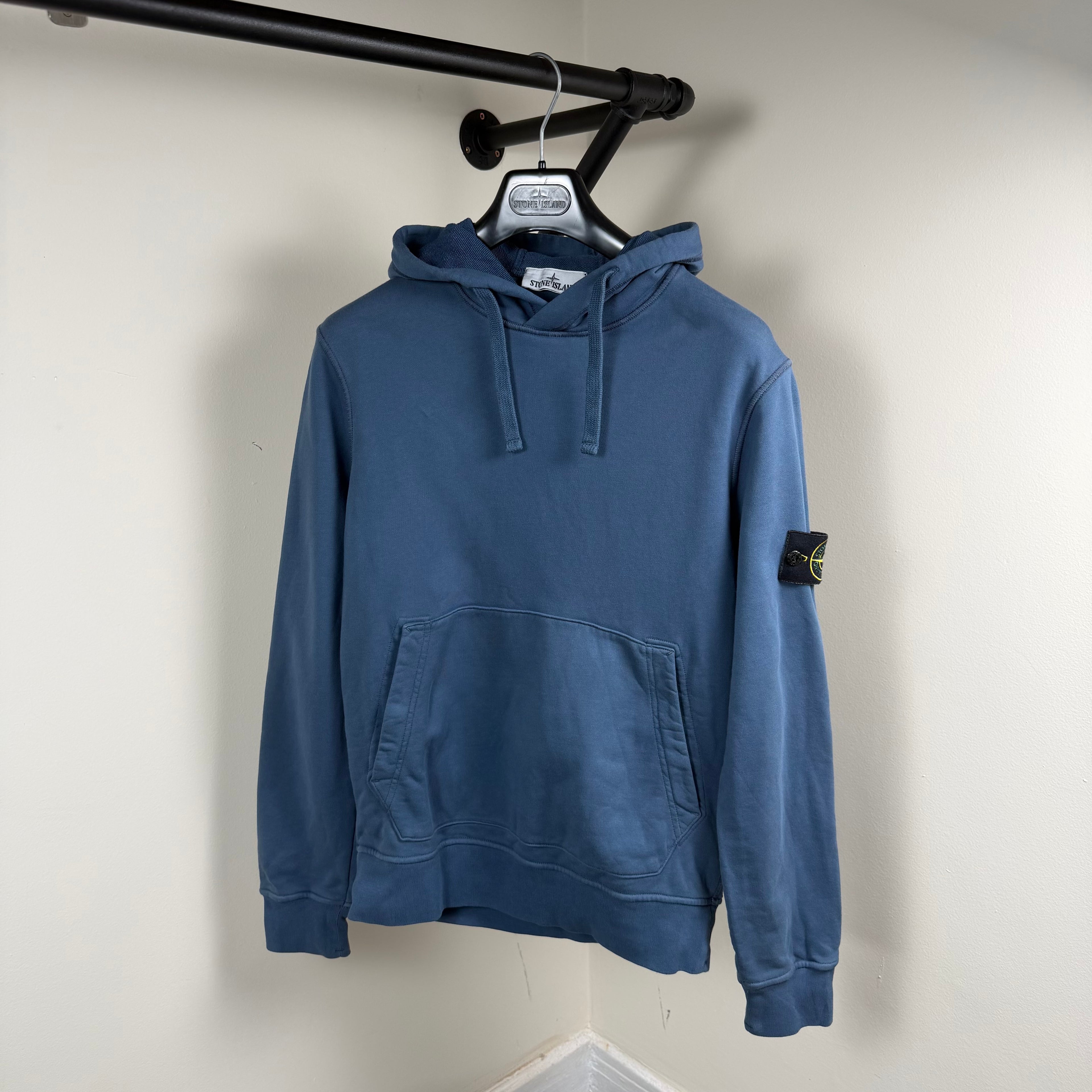 Stone Island Blue Pullover Hoodie - Medium 21’’