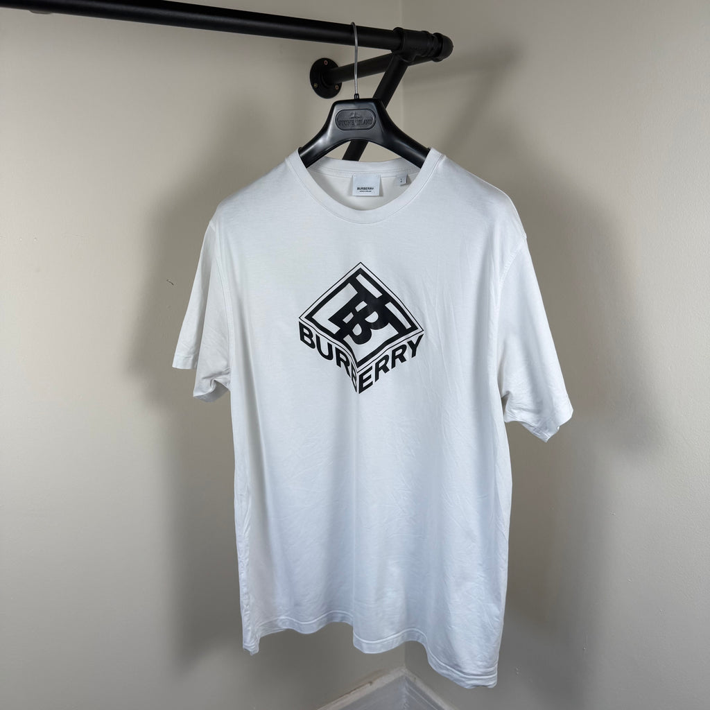 Burberry Box Logo Print T-Shirt White - XL 23’’