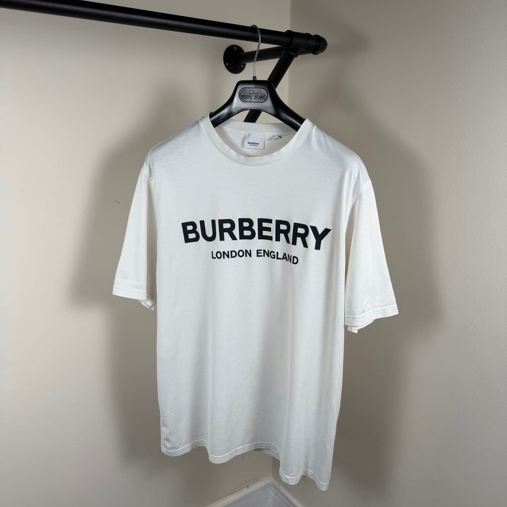 Burberry White Print T-Shirt - XL/L 23’’