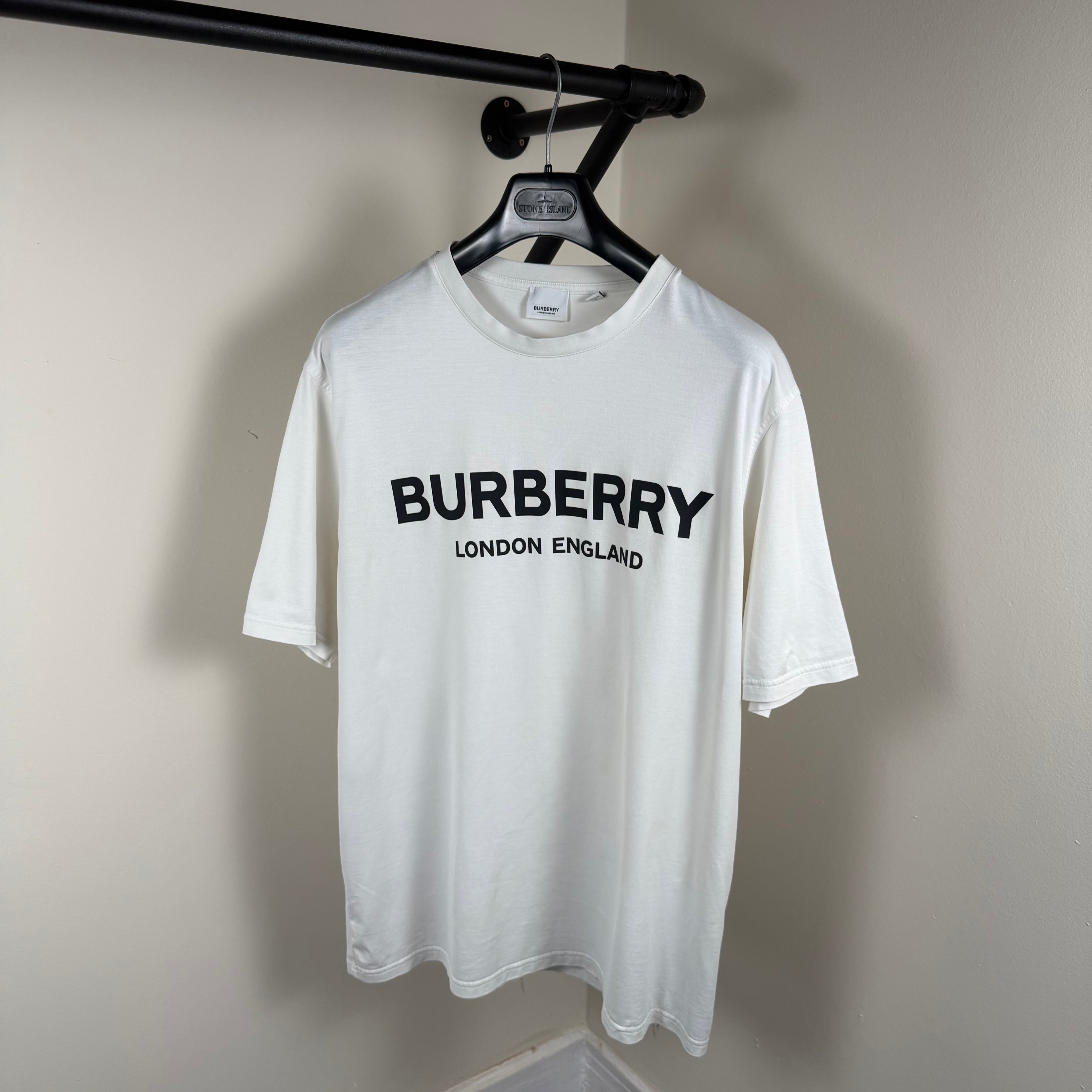 Burberry White Print T-Shirt - XL/L 23’’