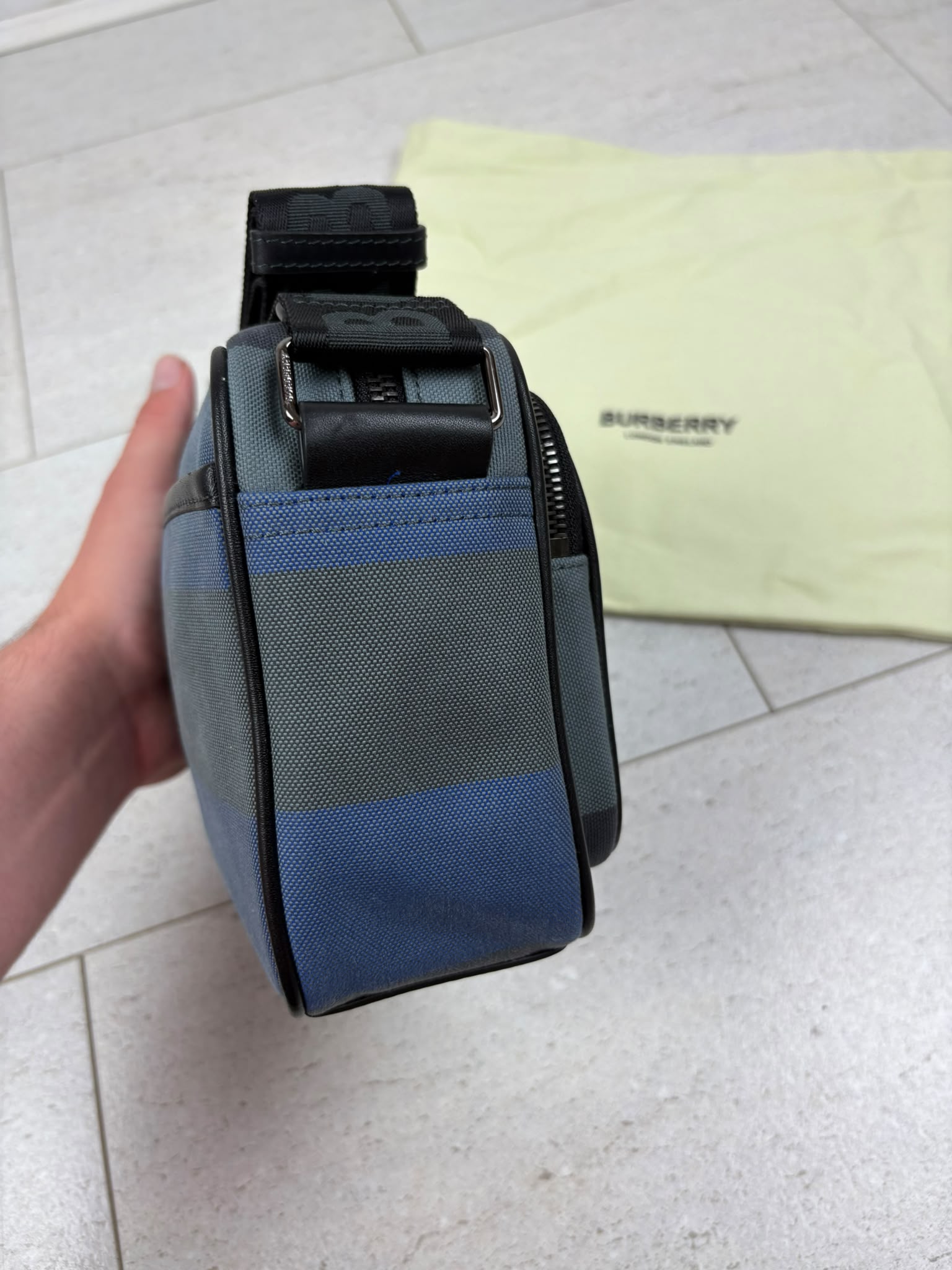 Burberry Check Bag Royal Blue - Brand New