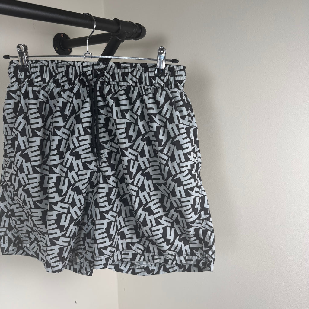 YELIR World Black/White Swimming Shorts - Large