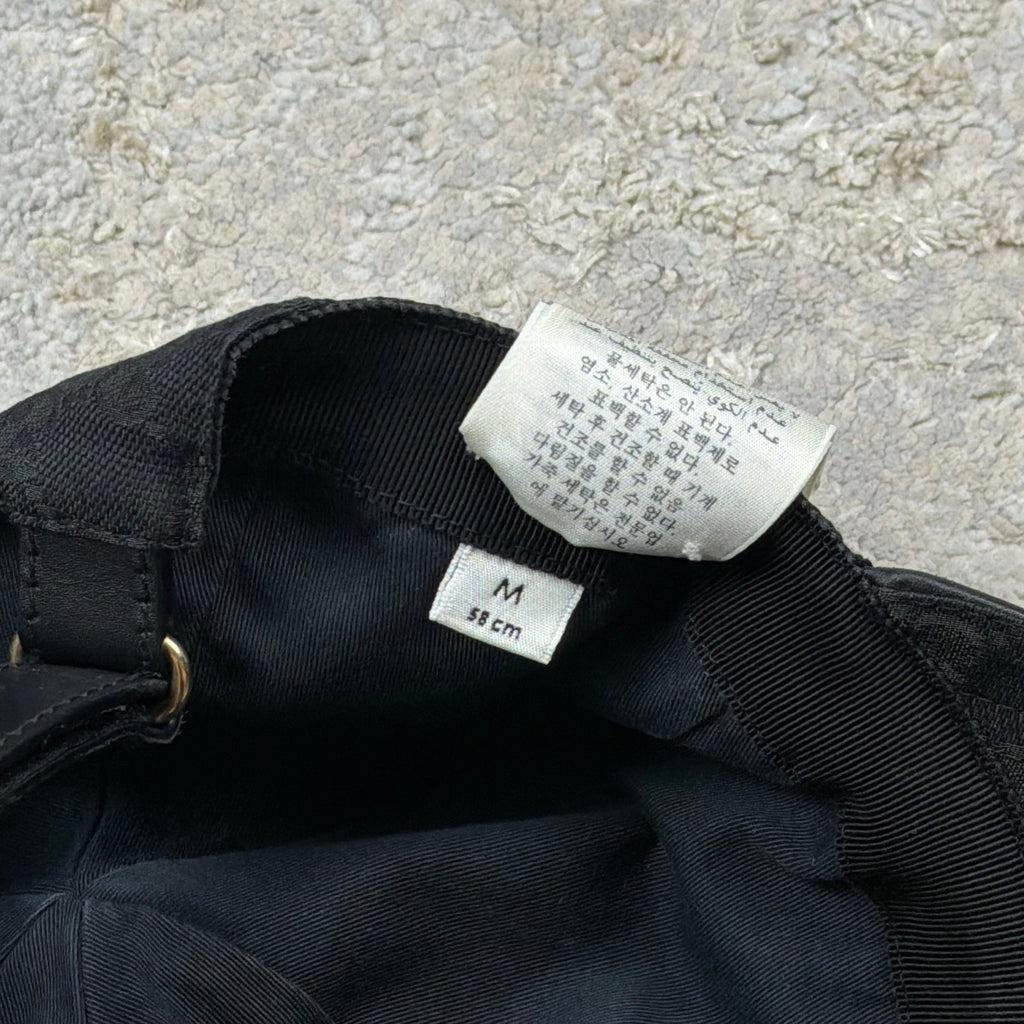 Gucci GG Monogram Black Baseball Cap - Medium (58cm)