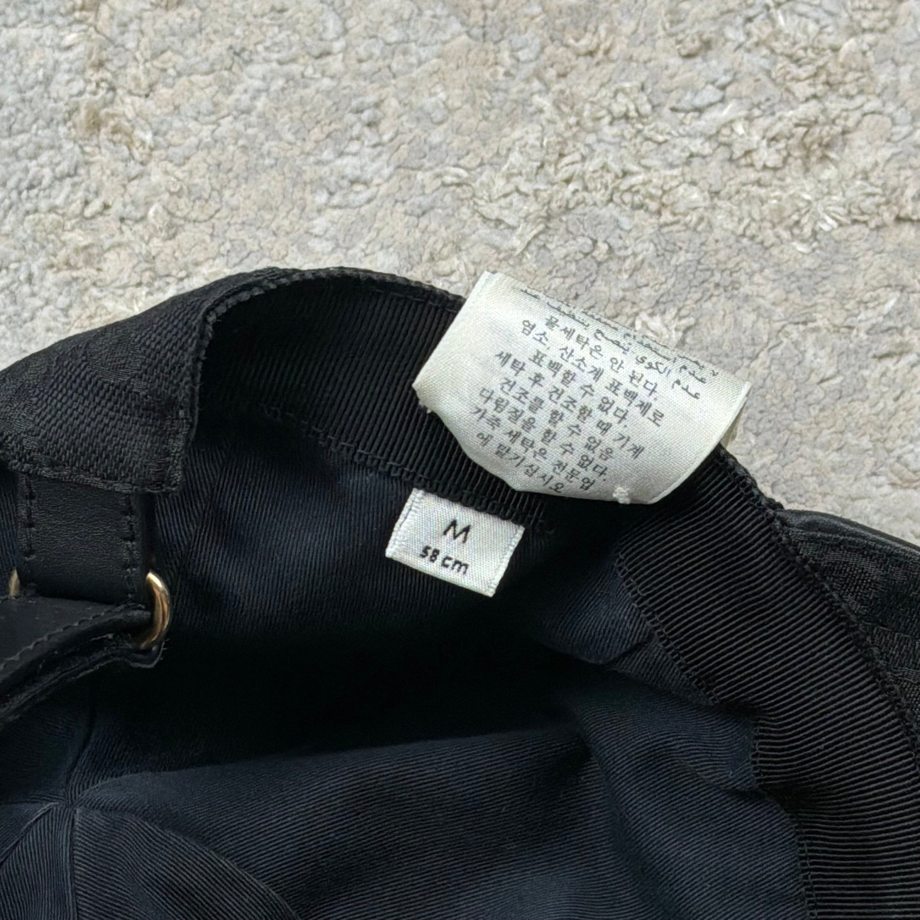 Gucci GG Monogram Black Baseball Cap - Medium (58cm)