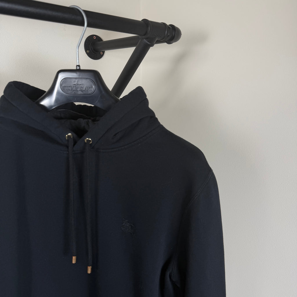 Burberry Navy Check Hood Hoodie - Medium 22.5’’