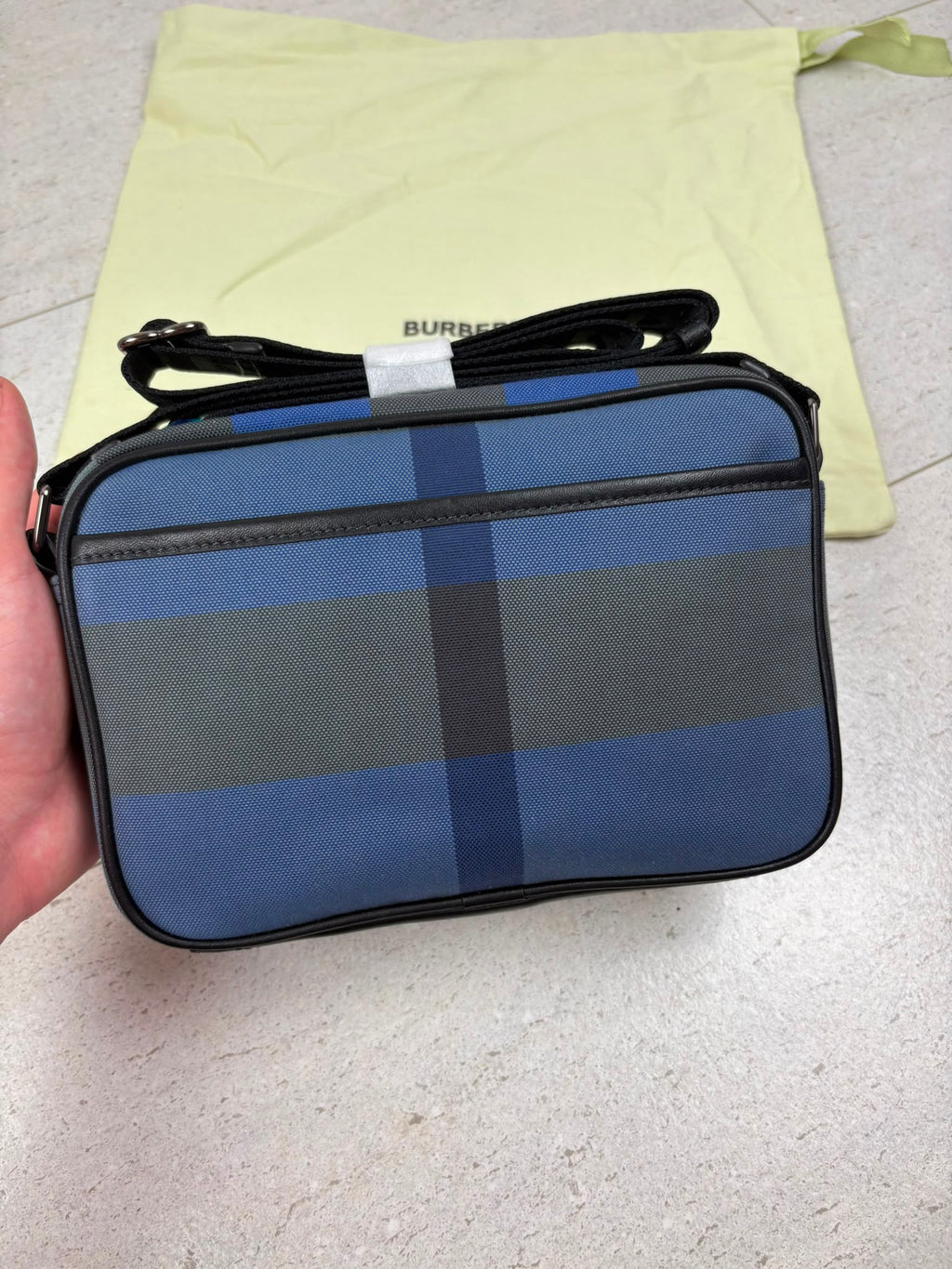 Burberry Check Bag Royal Blue - Brand New