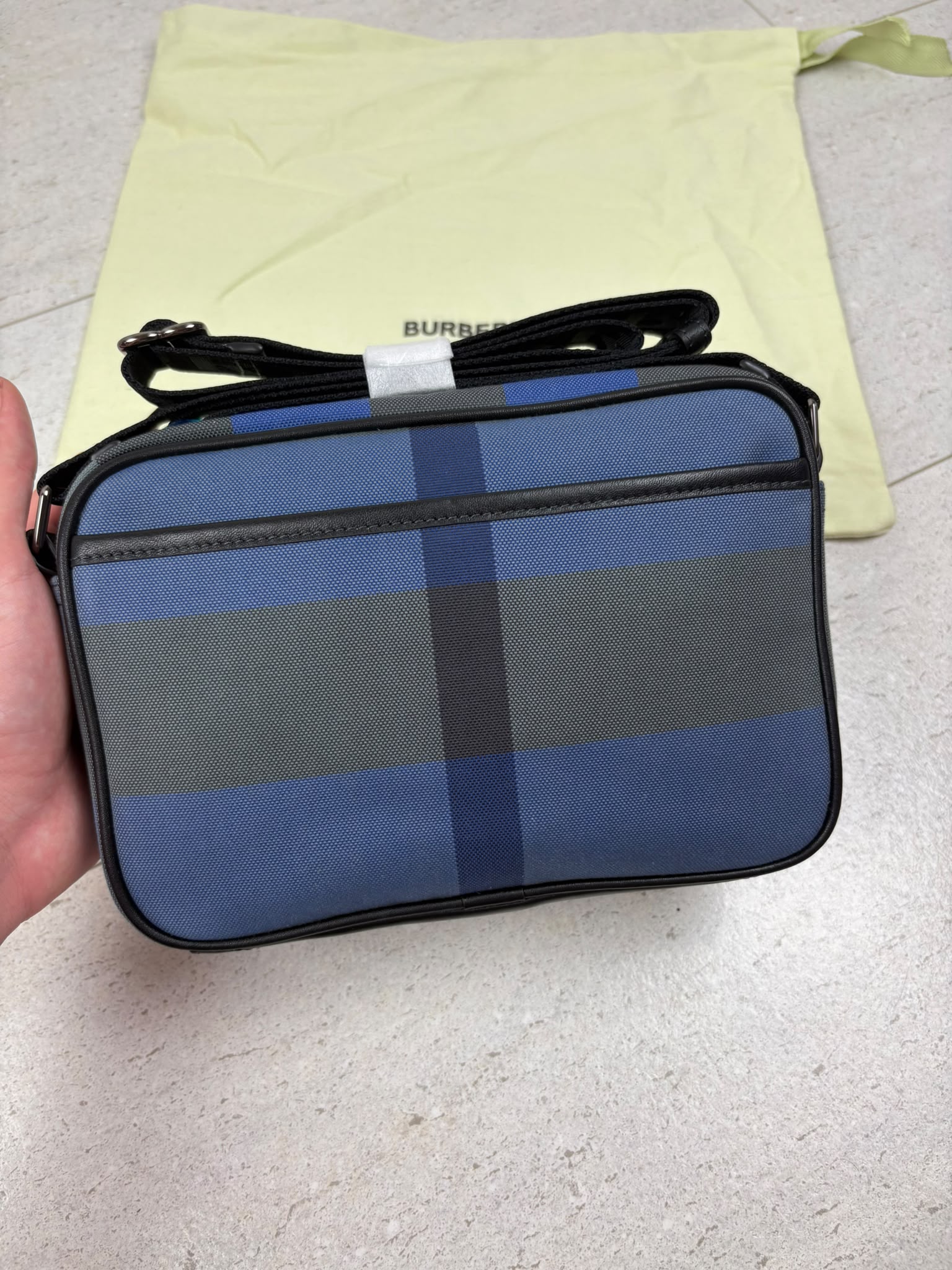 Burberry Check Bag Royal Blue - Brand New