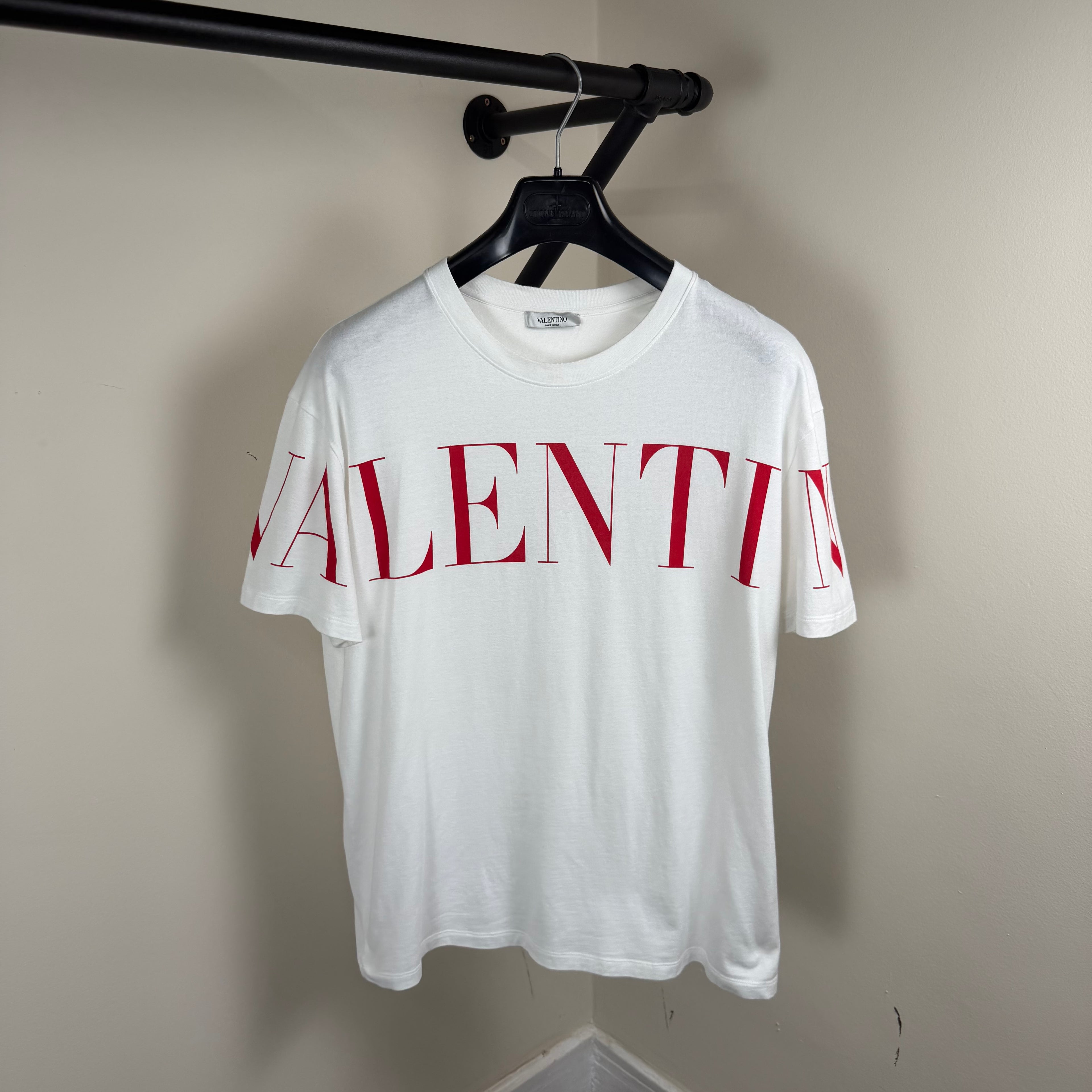 Valentino Garavani Spellout White T-Shirt - Large 21.5’’