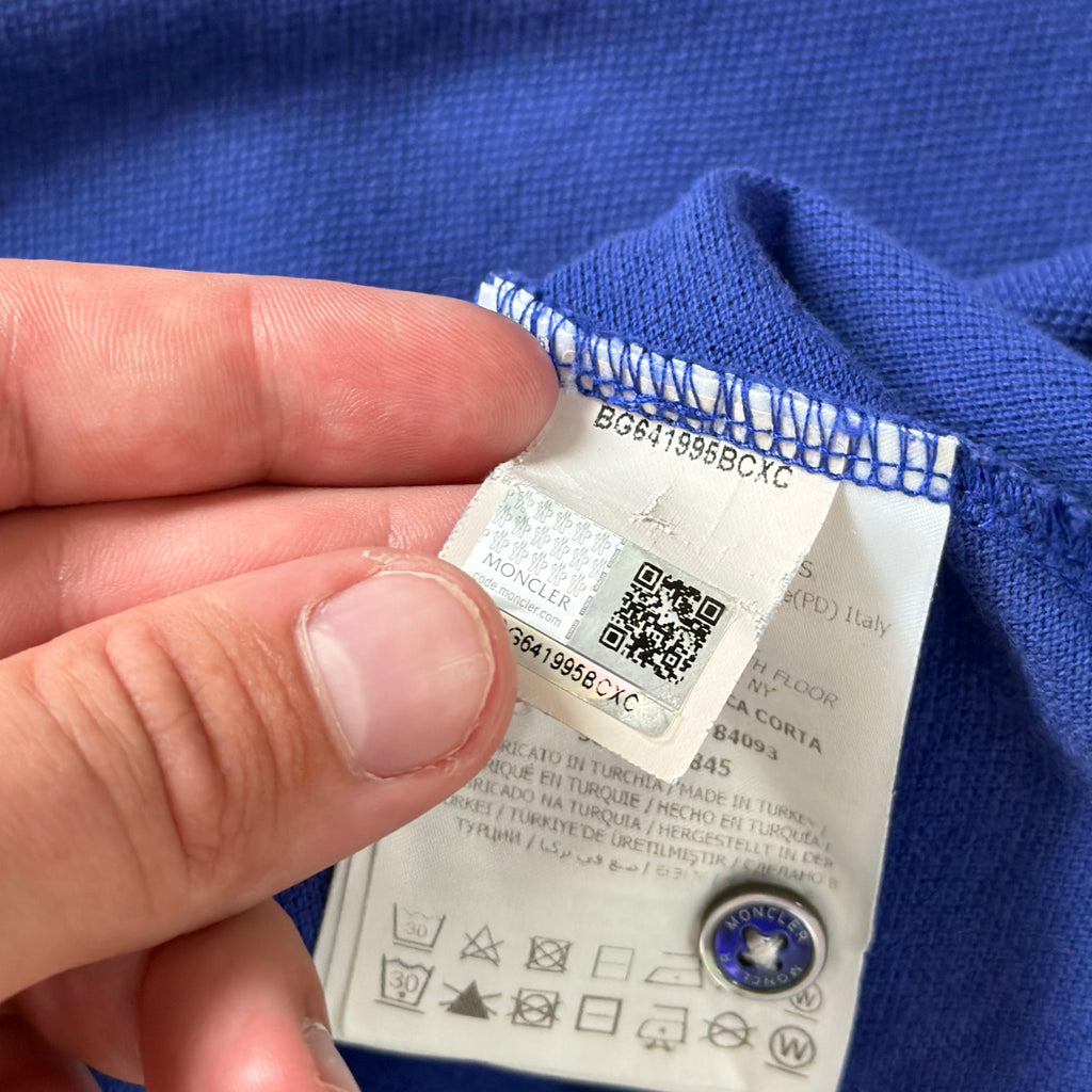 Moncler Blue Short Sleeve Polo Shirt - Medium 20’’