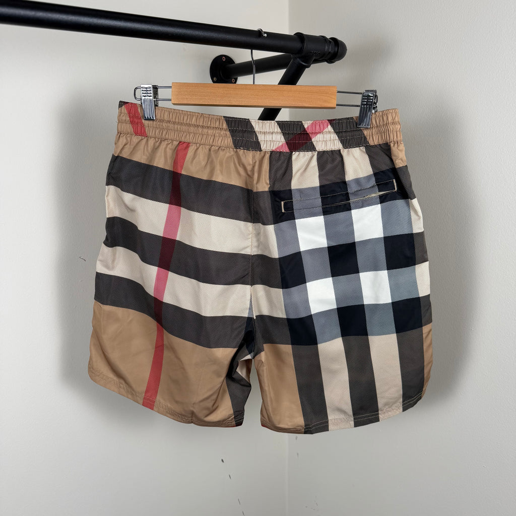 Burberry Biege Check Swimming Shorts - Large