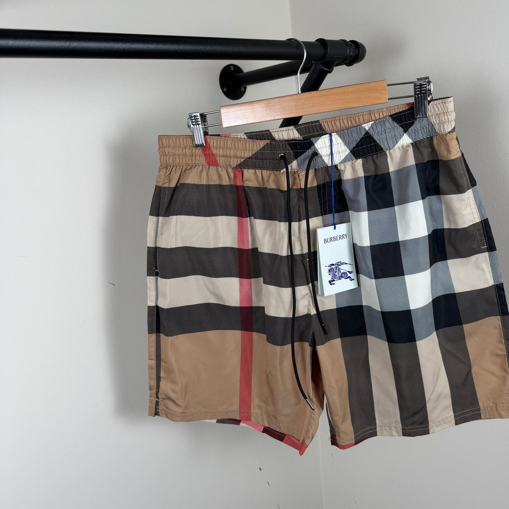 Burberry Biege Check Swimming Shorts - XL
