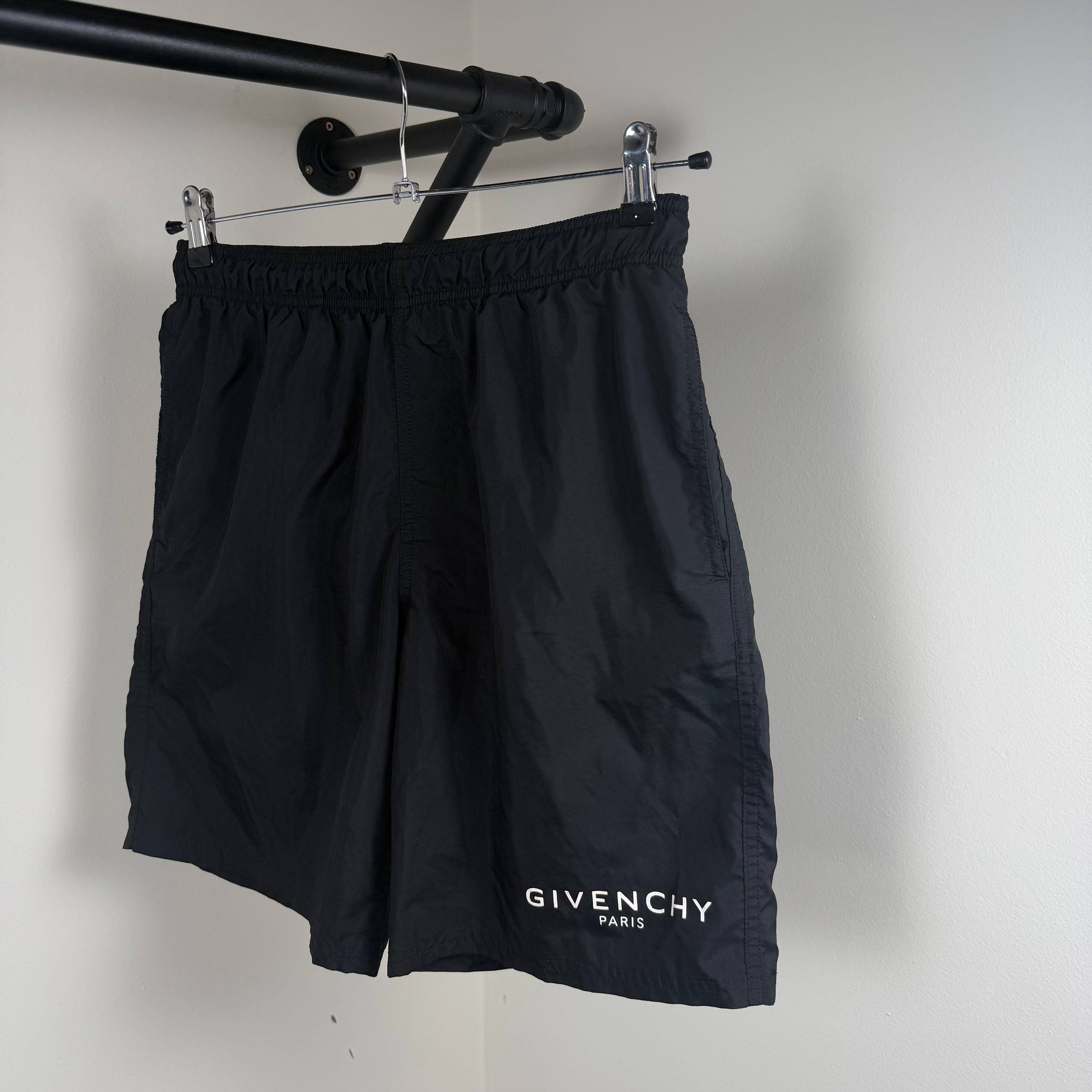 Givenchy Black Spell Out Swimming Shorts - Medium