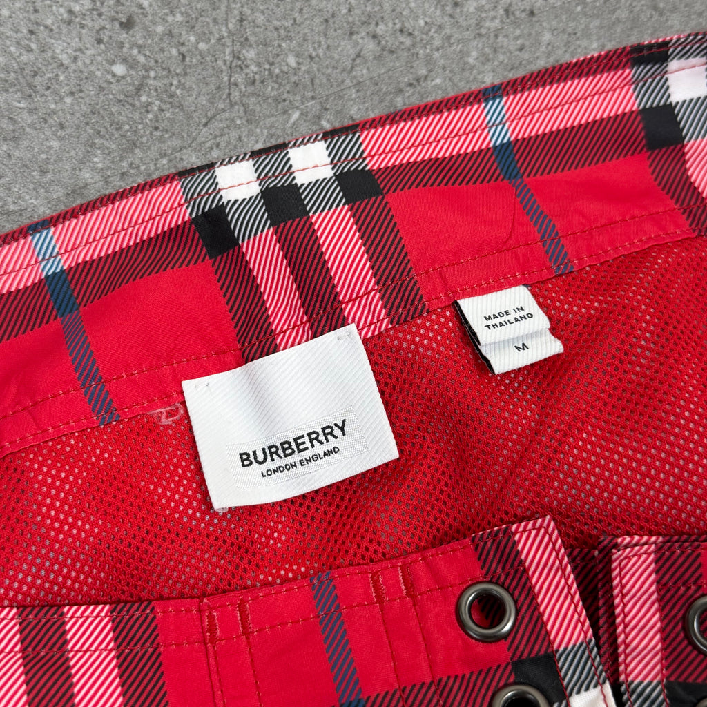 Burberry Red Check Swimming Shorts - Large
