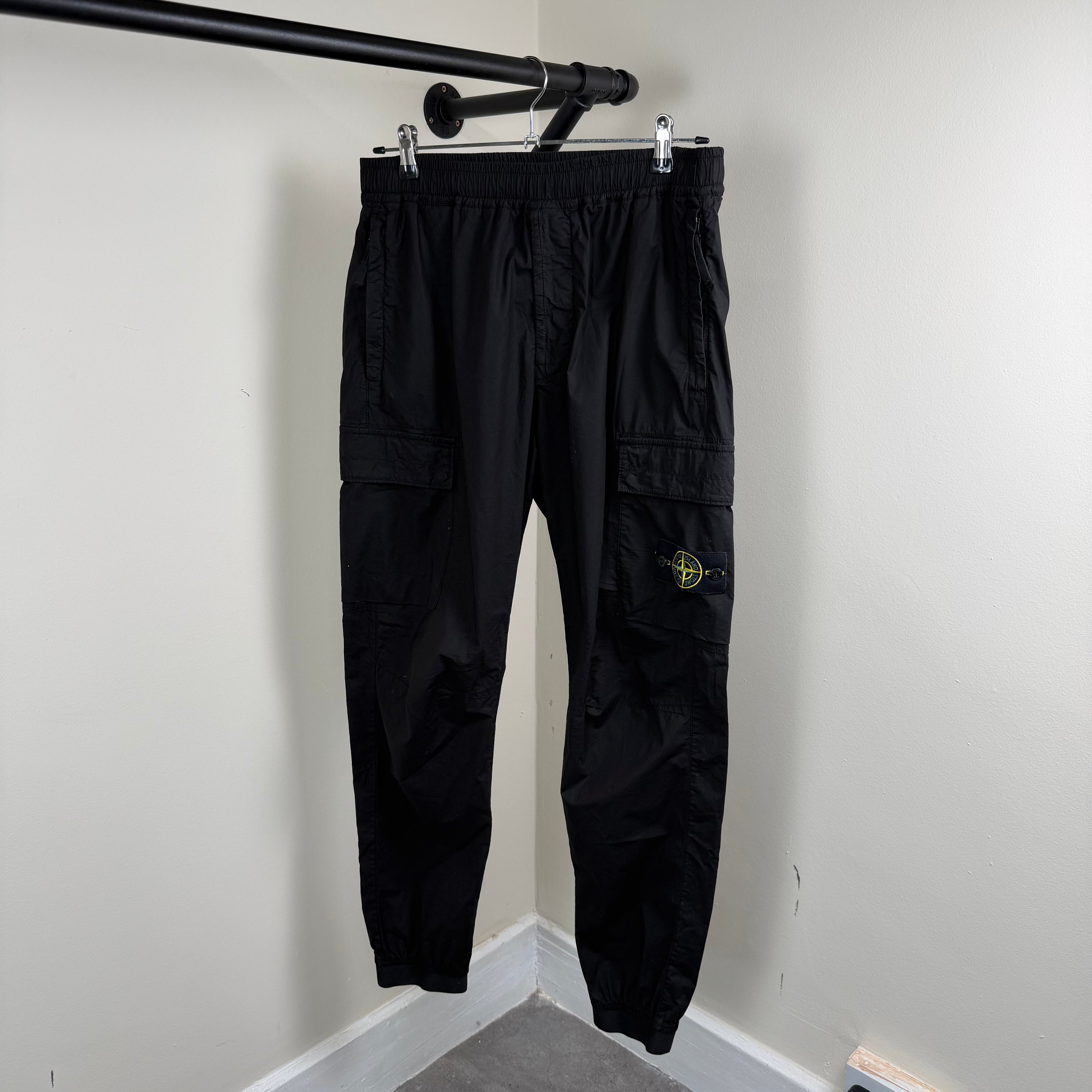 Stone Island Black Cargo Pants - 32W