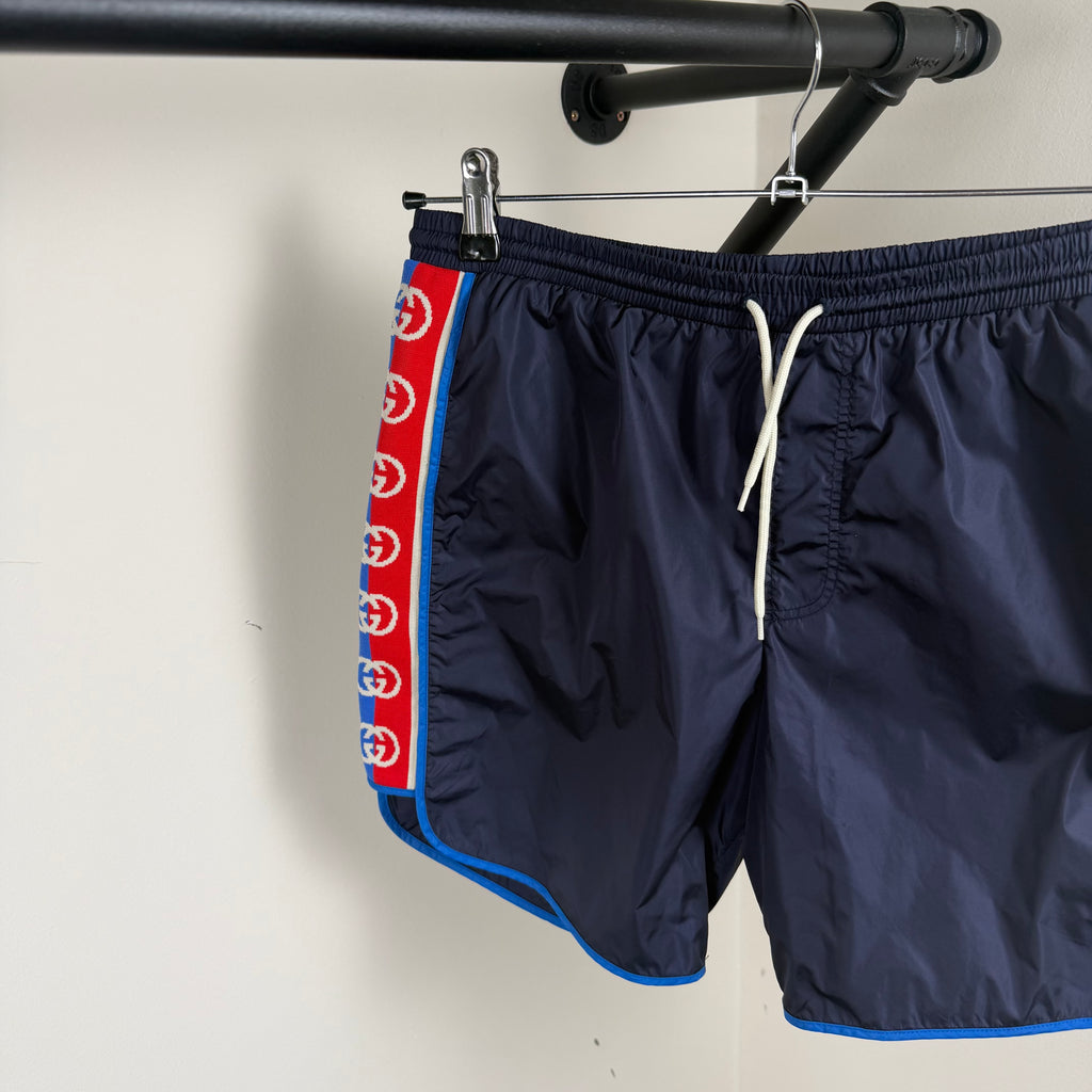 Gucci GG Dark Blue Swimming Shorts - Small (32w)