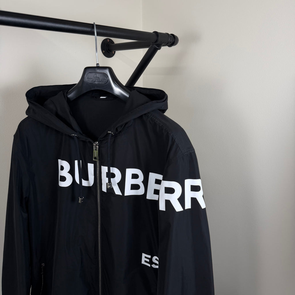 Burberry Horseferry Black Windbreaker - XL 25.5’’