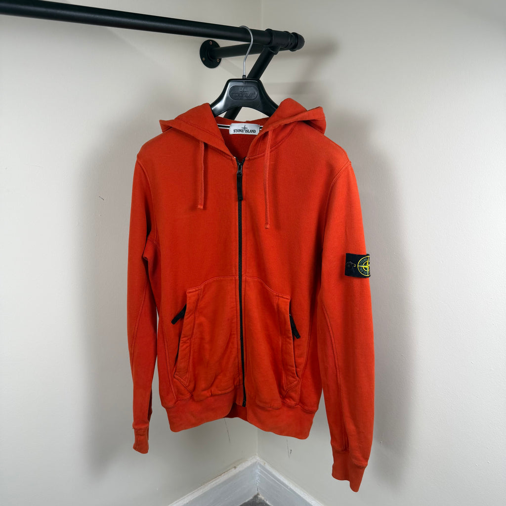 Stone Island Orange Zip Up Hoodie - Medium 21’’