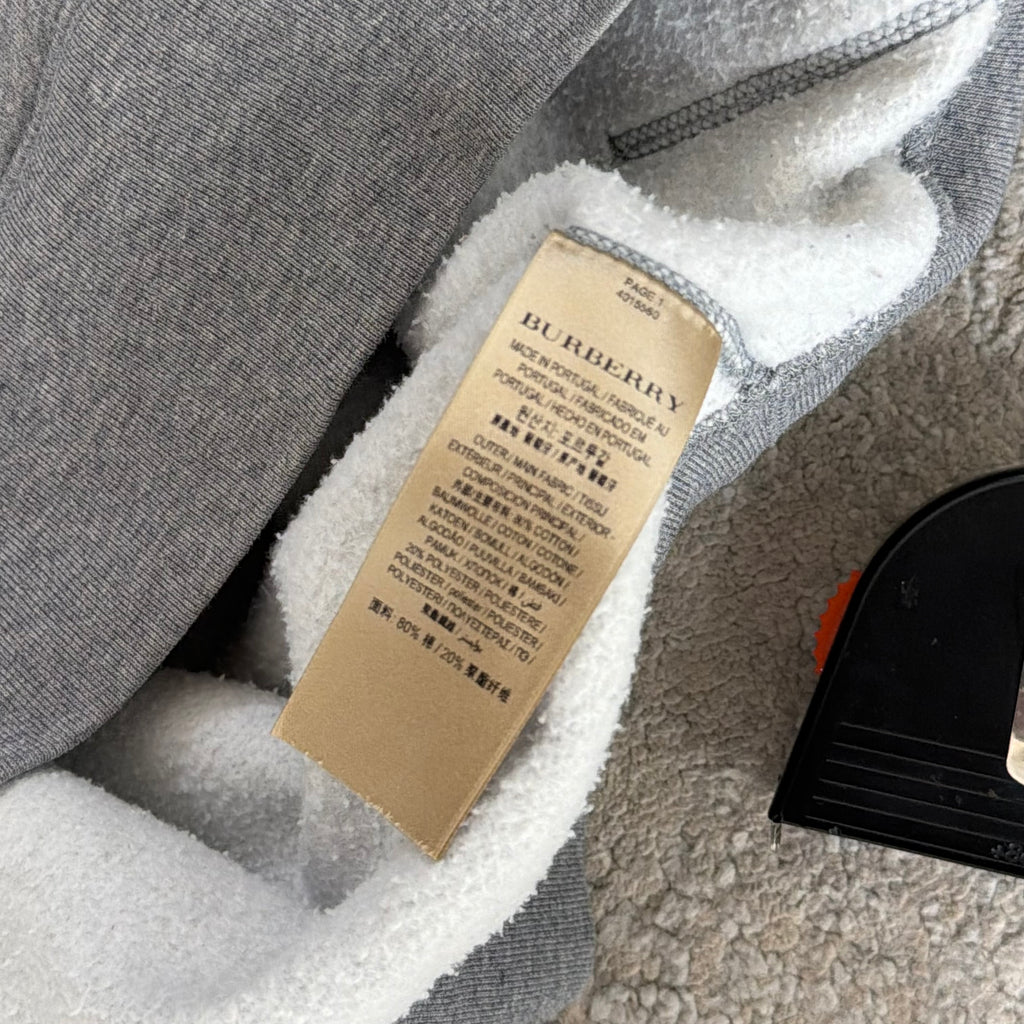 Burberry Grey Check Zip Up Hoodie - Large 22.5’’