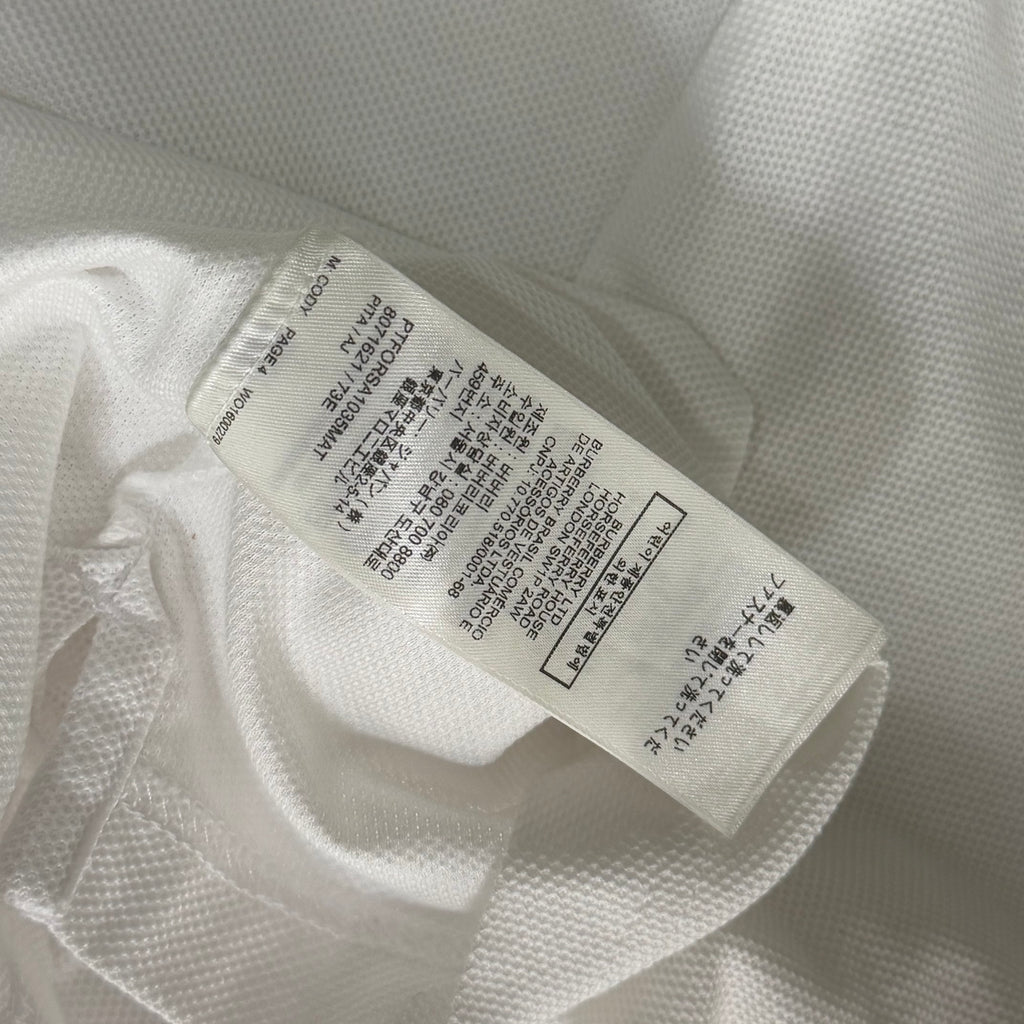 Burberry White Check Collar Polo Shirt - Medium 21’’