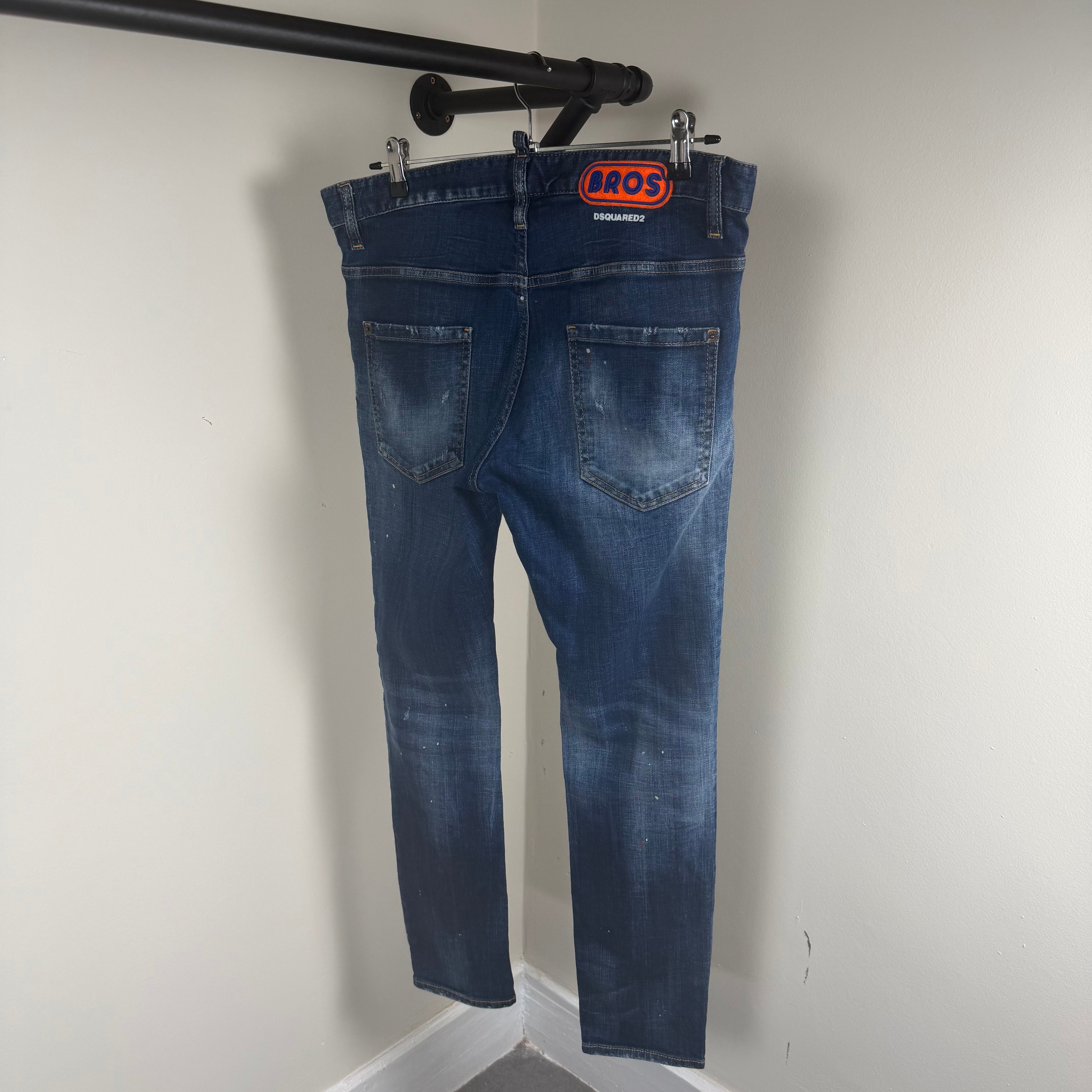 Dsqaured2 Blue Splatter Jeans - 34w