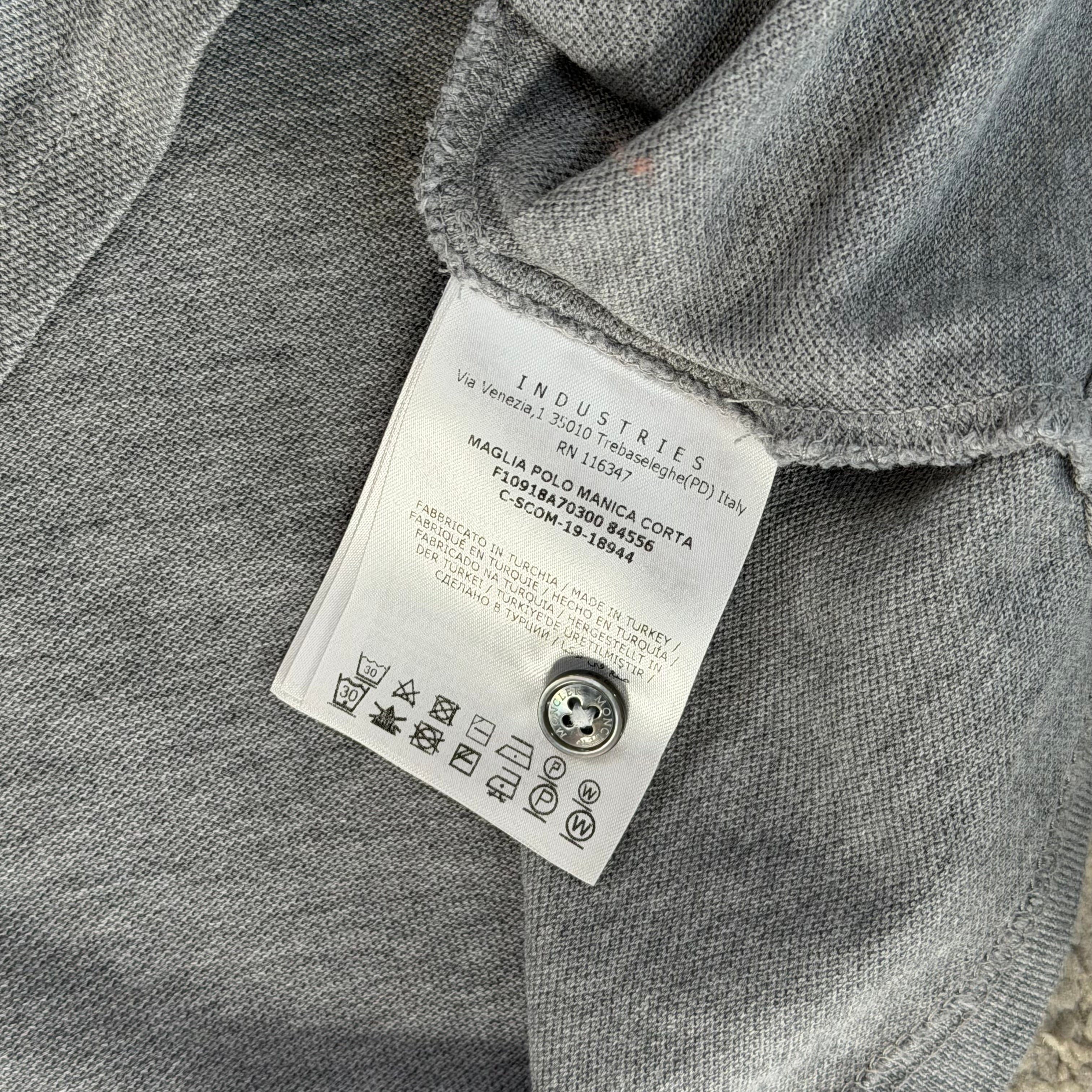 Moncler Grey Polo Shirt - Large 21’’