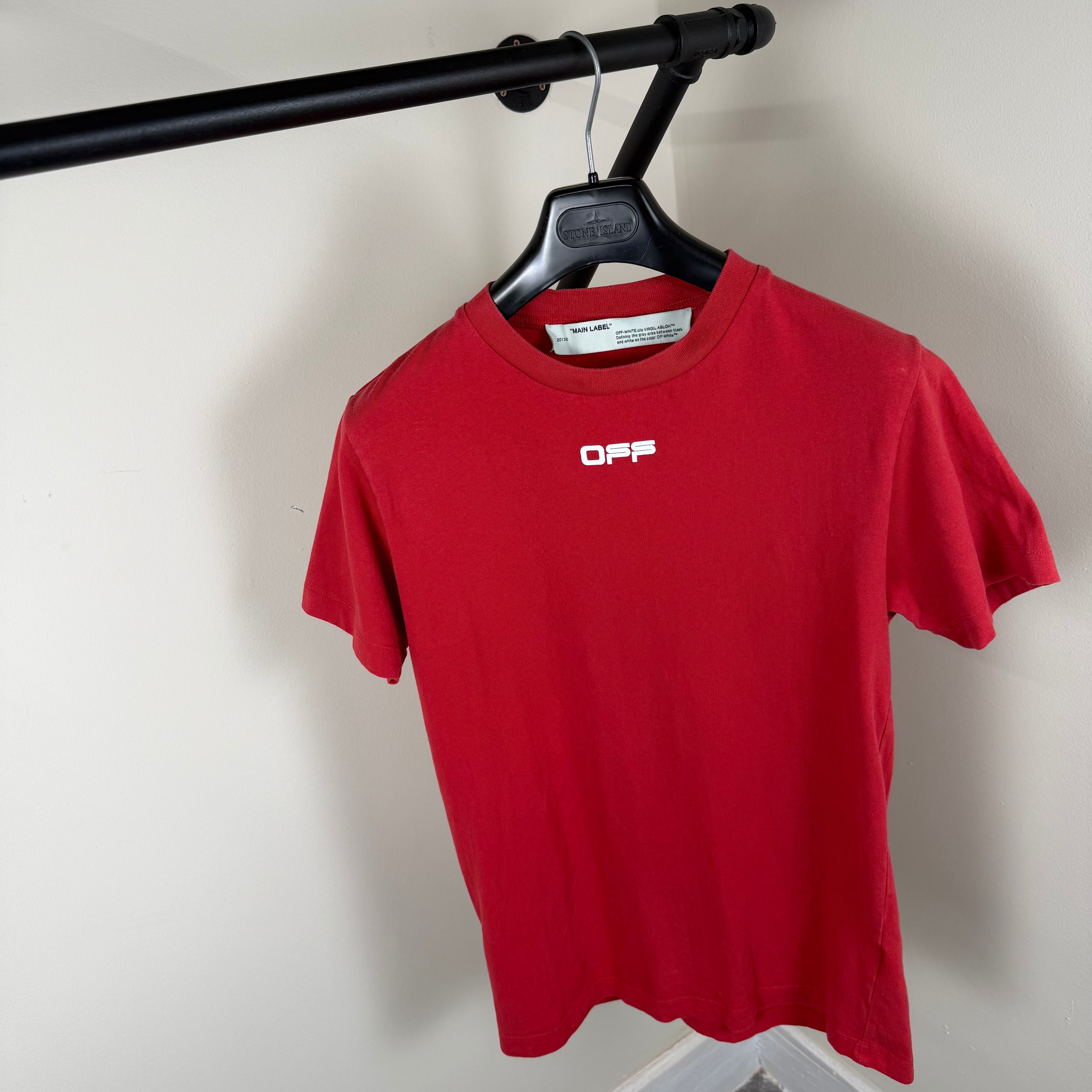 Off White Tape Cross T-Shirt - Small 18’’