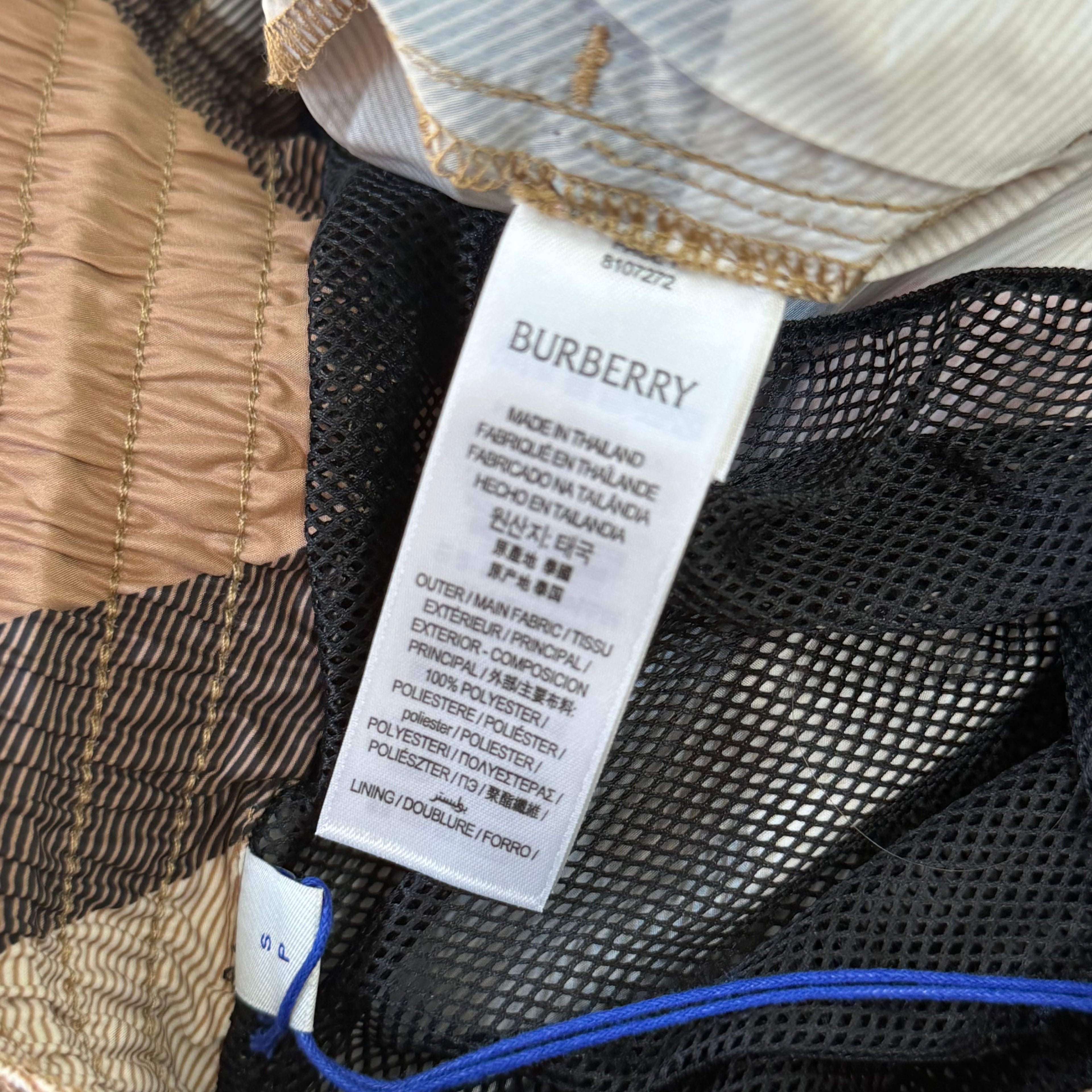 Burberry Biege Check Swimming Shorts - Small
