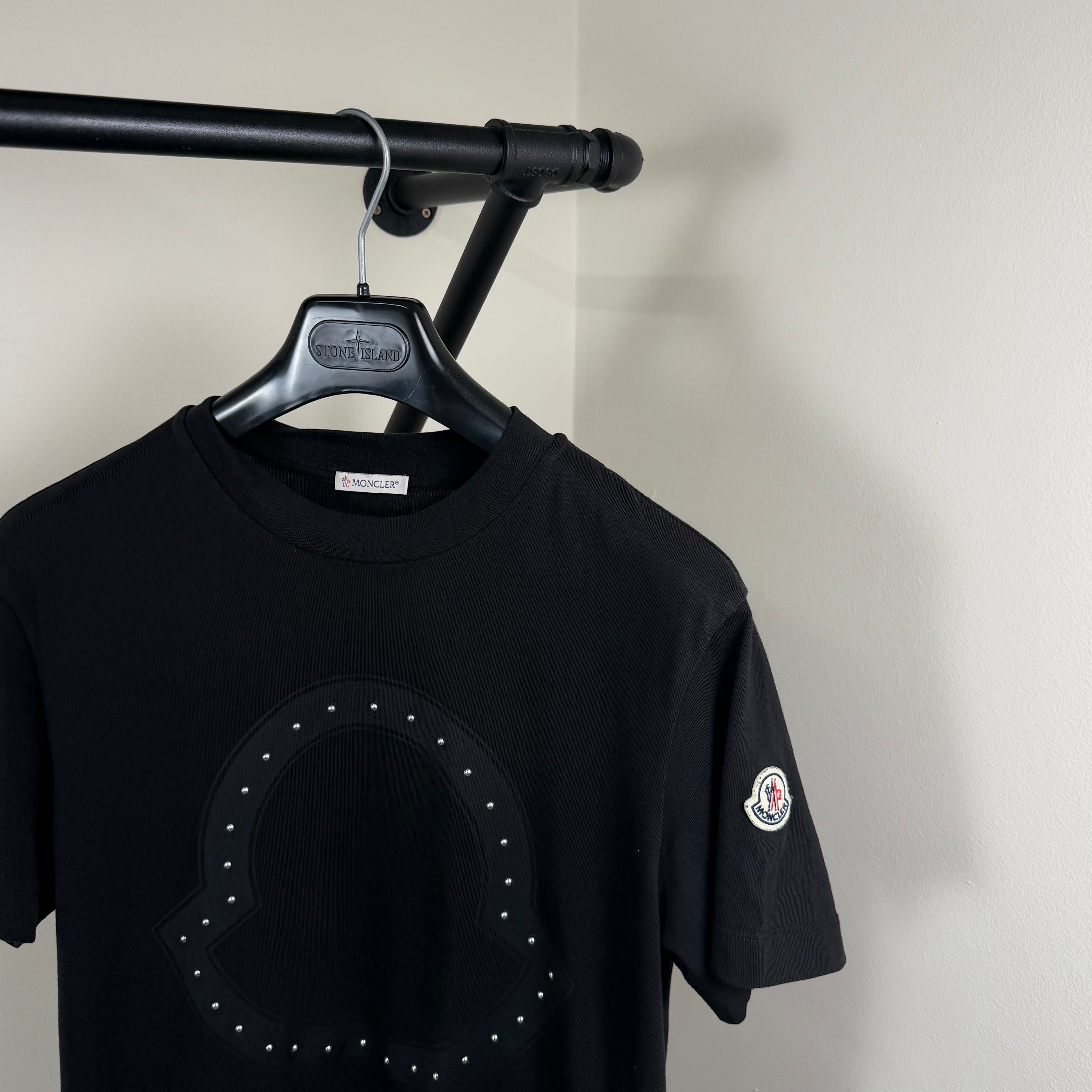 Moncler Black Graphic T-Shirt - Medium 20’’
