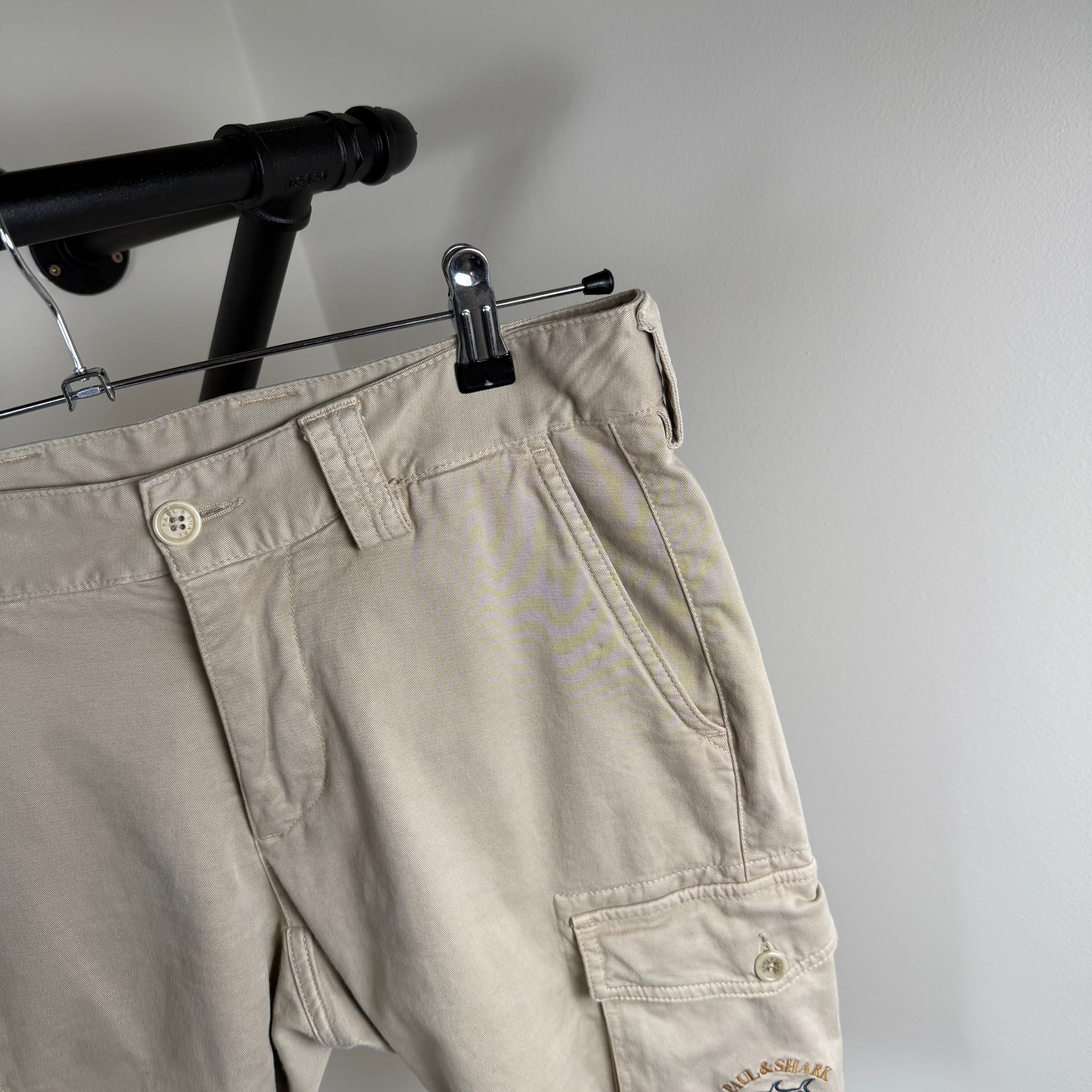 Paul & Shark Biege Cargo Shorts - Small