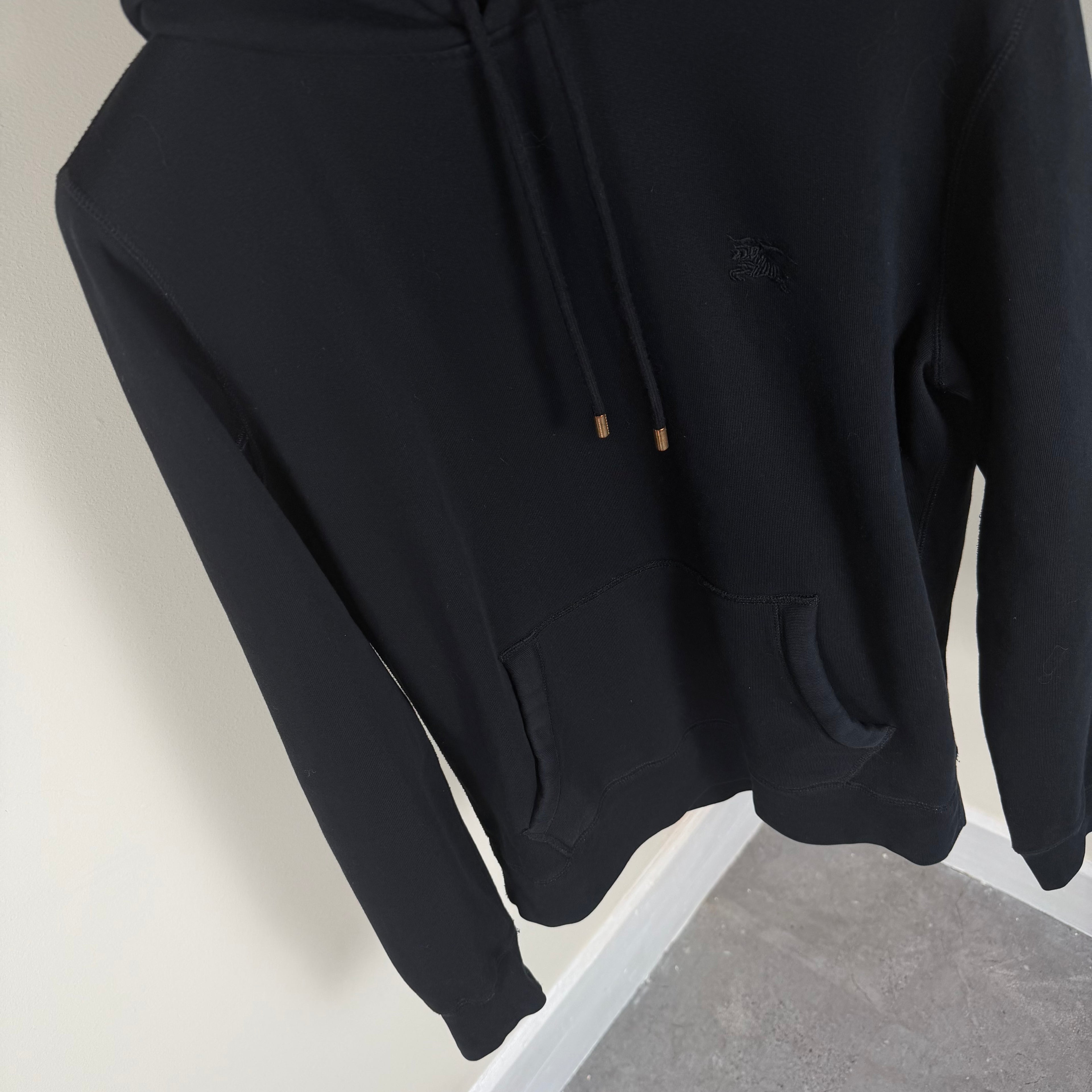 Burberry Navy Check Hood Hoodie - Medium 22.5’’