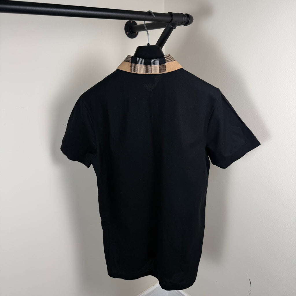 Burberry Check Collor Polo Shirt Black - Medium 20’’
