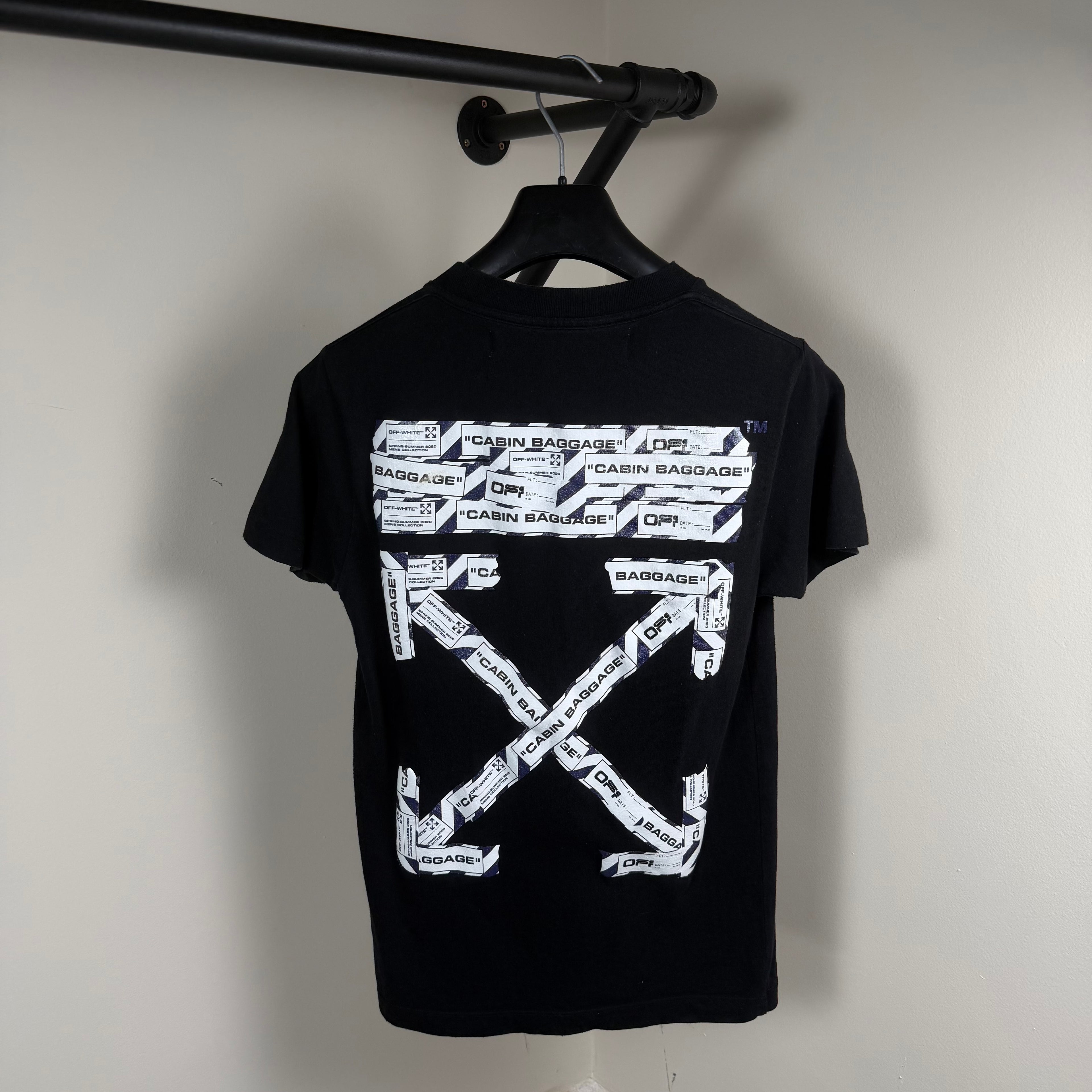 Off White Tape Cross T-Shirt - XS 17.5’’