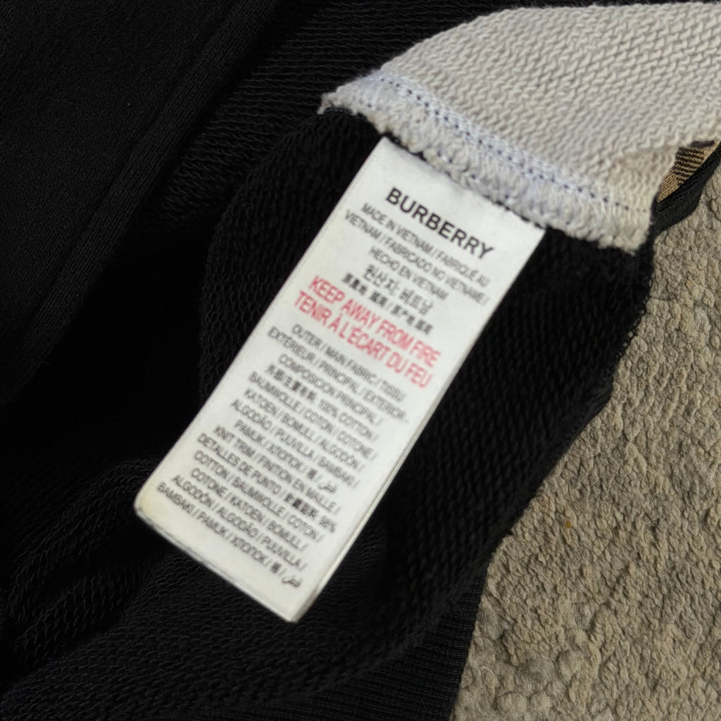 Burberry Black Check Print Zip Up Hoodie - L/XL 22.5’’