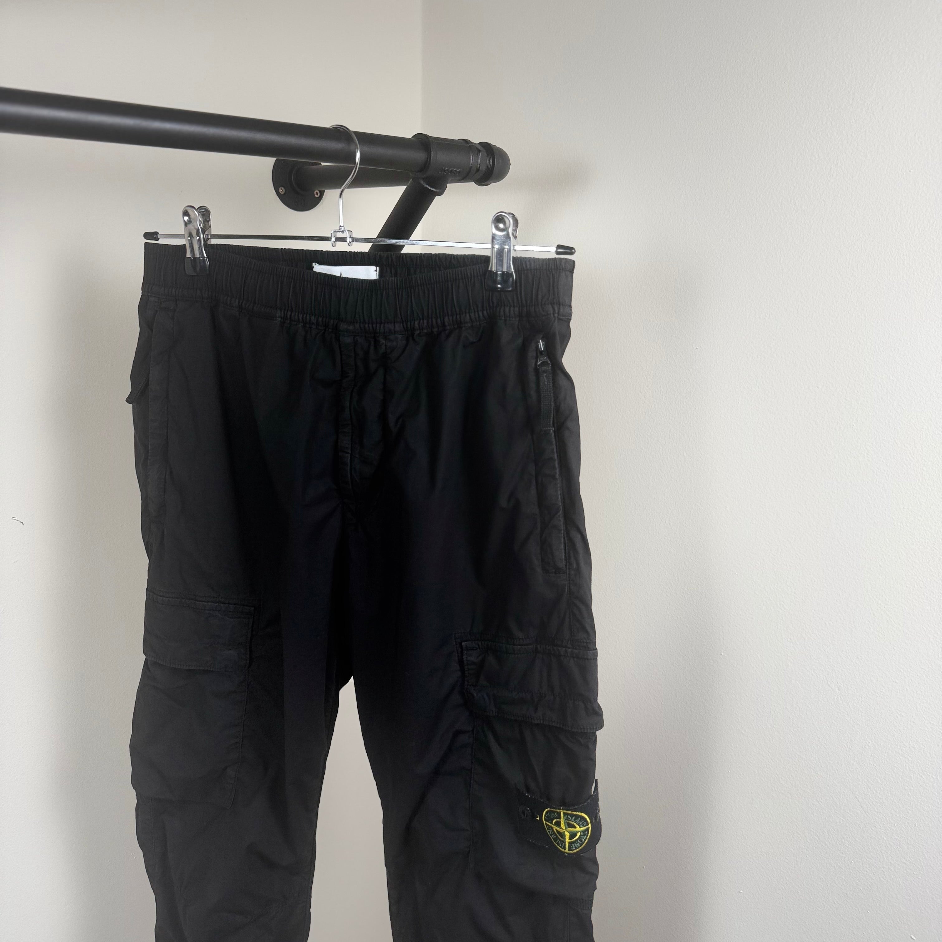 Stone Island Black Cargo Pants - 30W