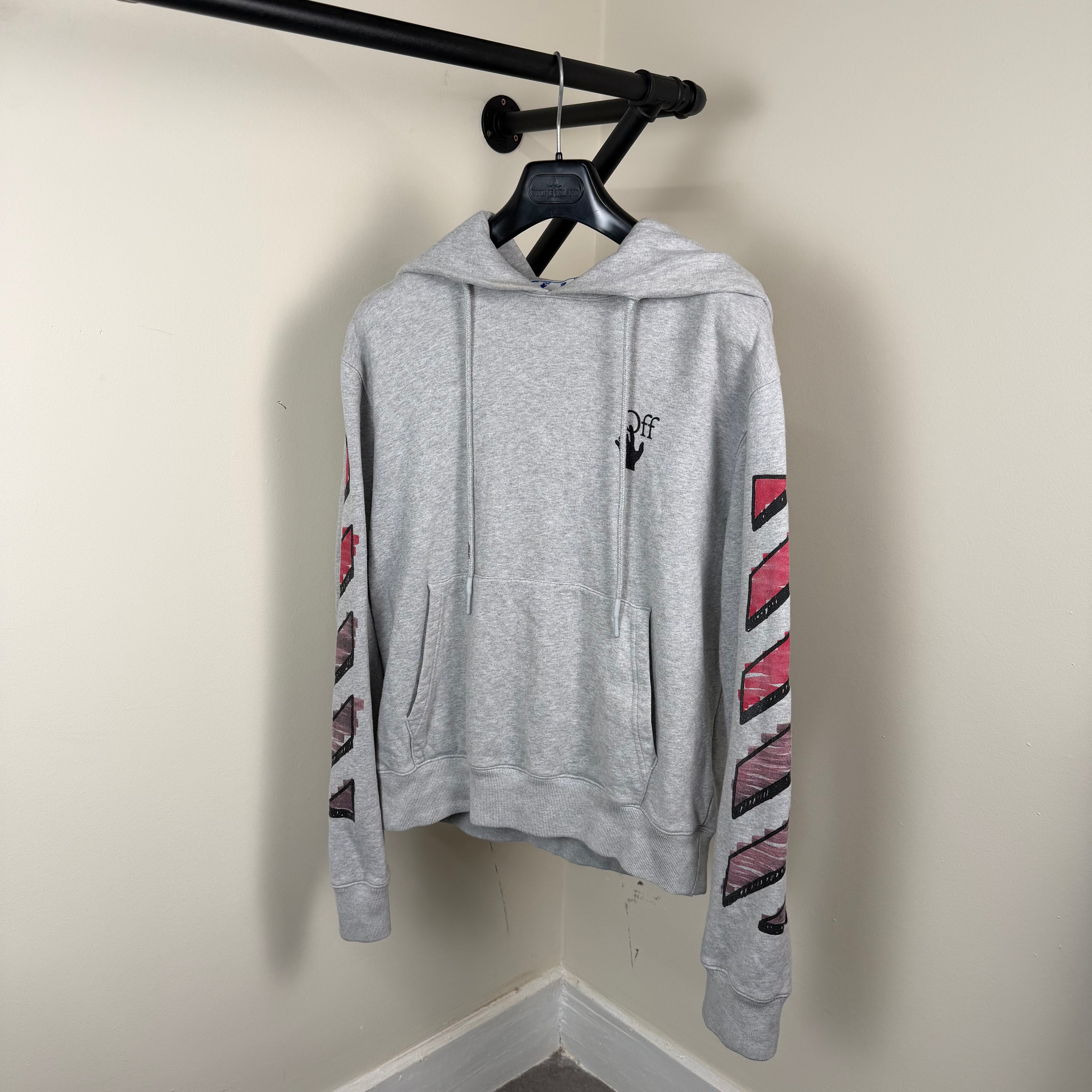 Off White Arrow Grey Hoodie - Medium 23’’