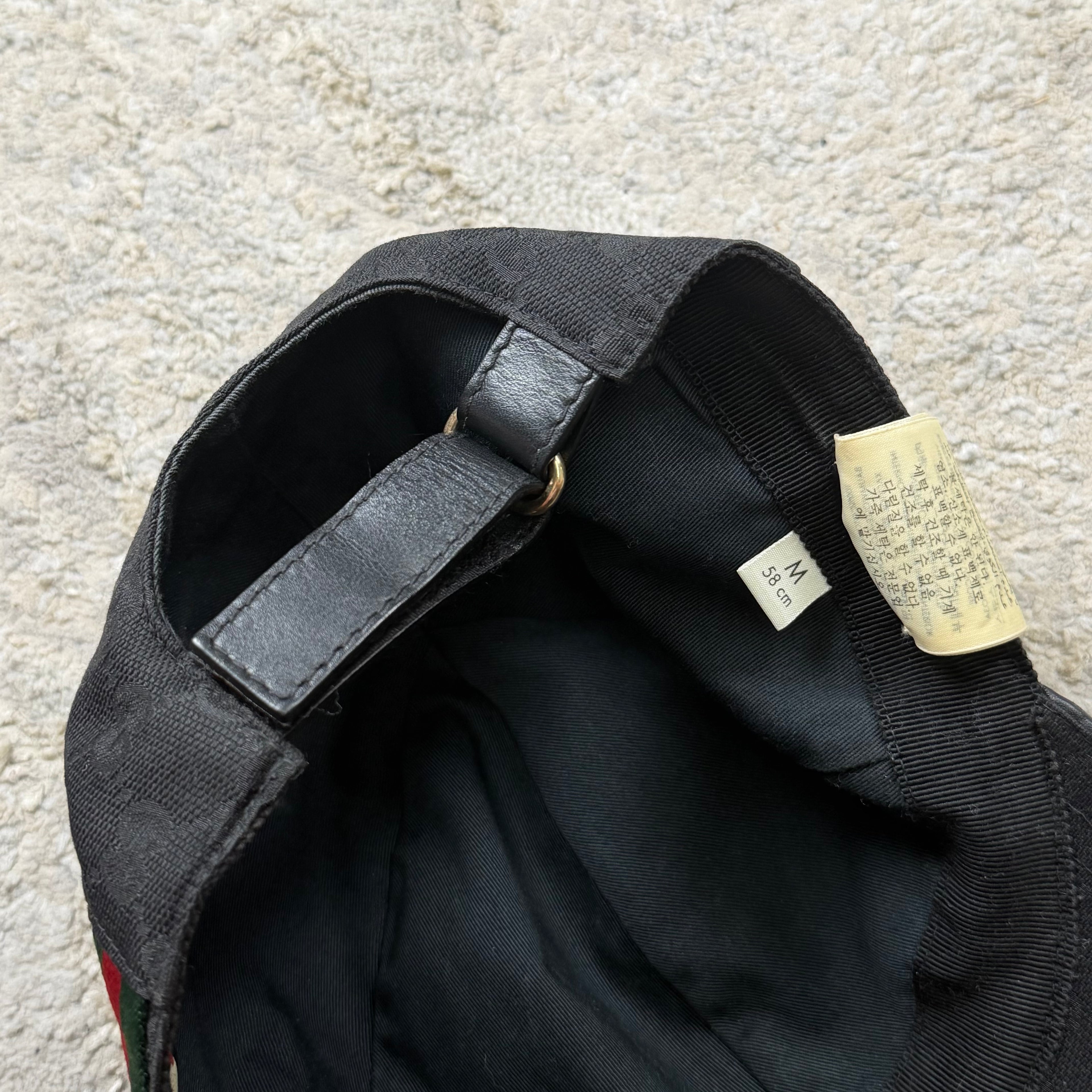 Gucci Black Canvas Cap - Medium (58cm)