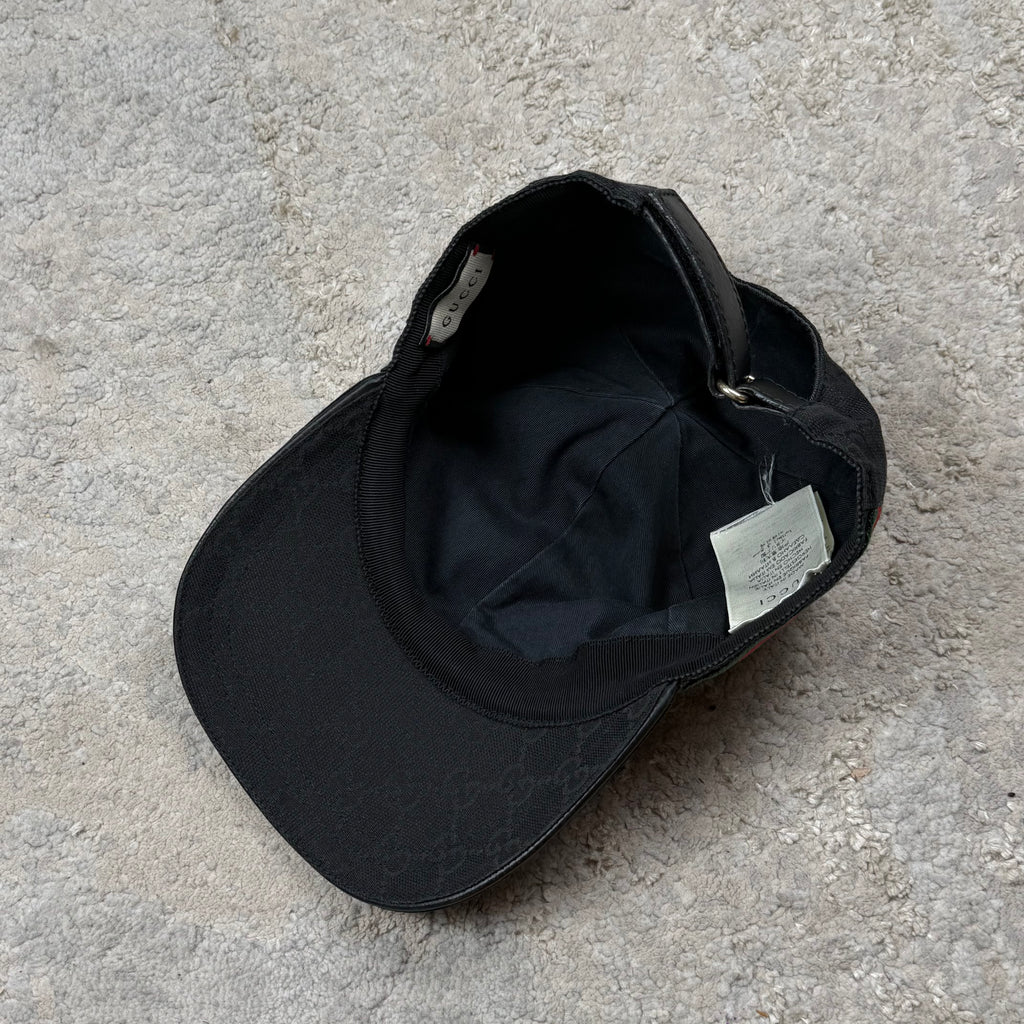 Gucci GG Monogram Black Baseball Cap - Medium (58cm)