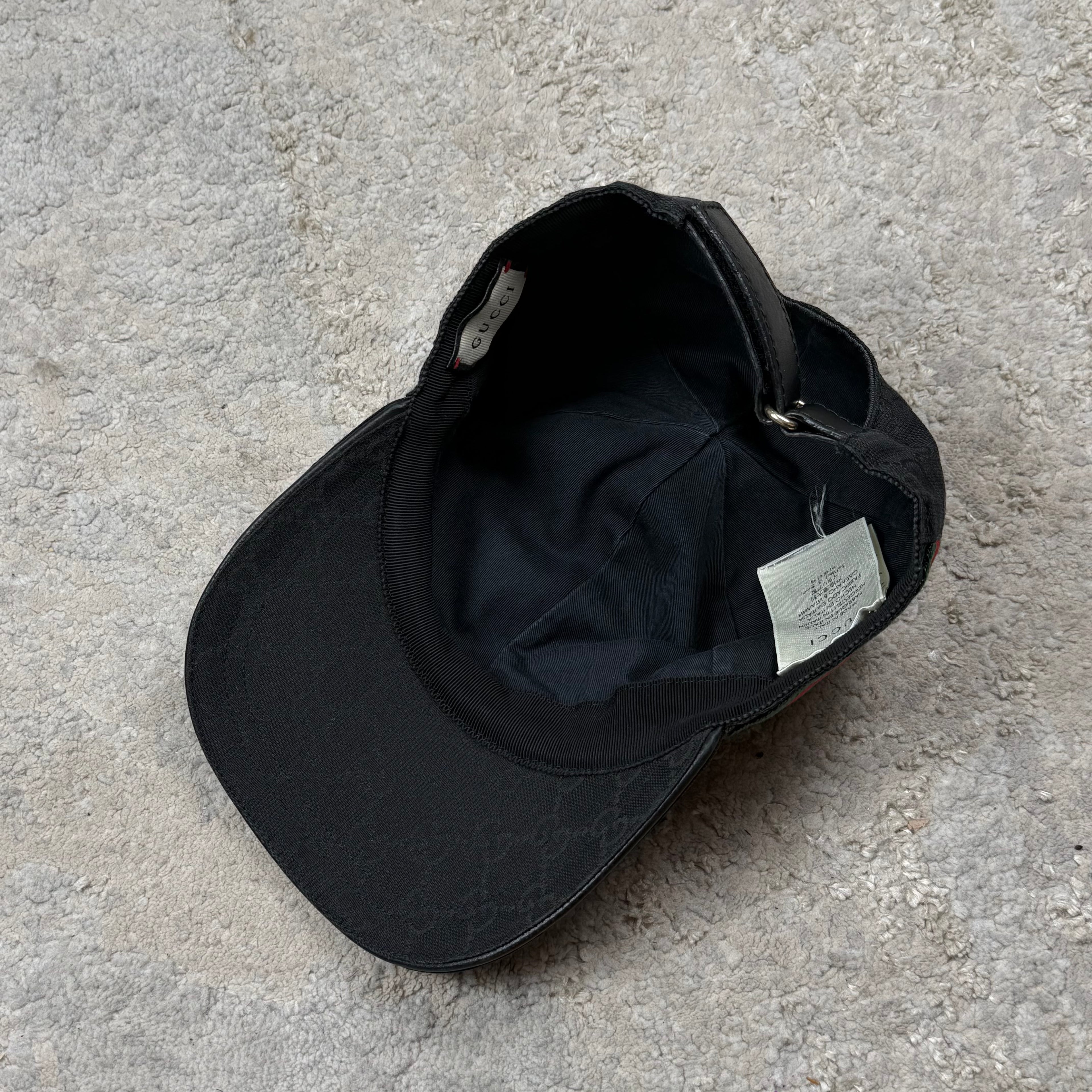 Gucci GG Monogram Black Baseball Cap - Medium (58cm)