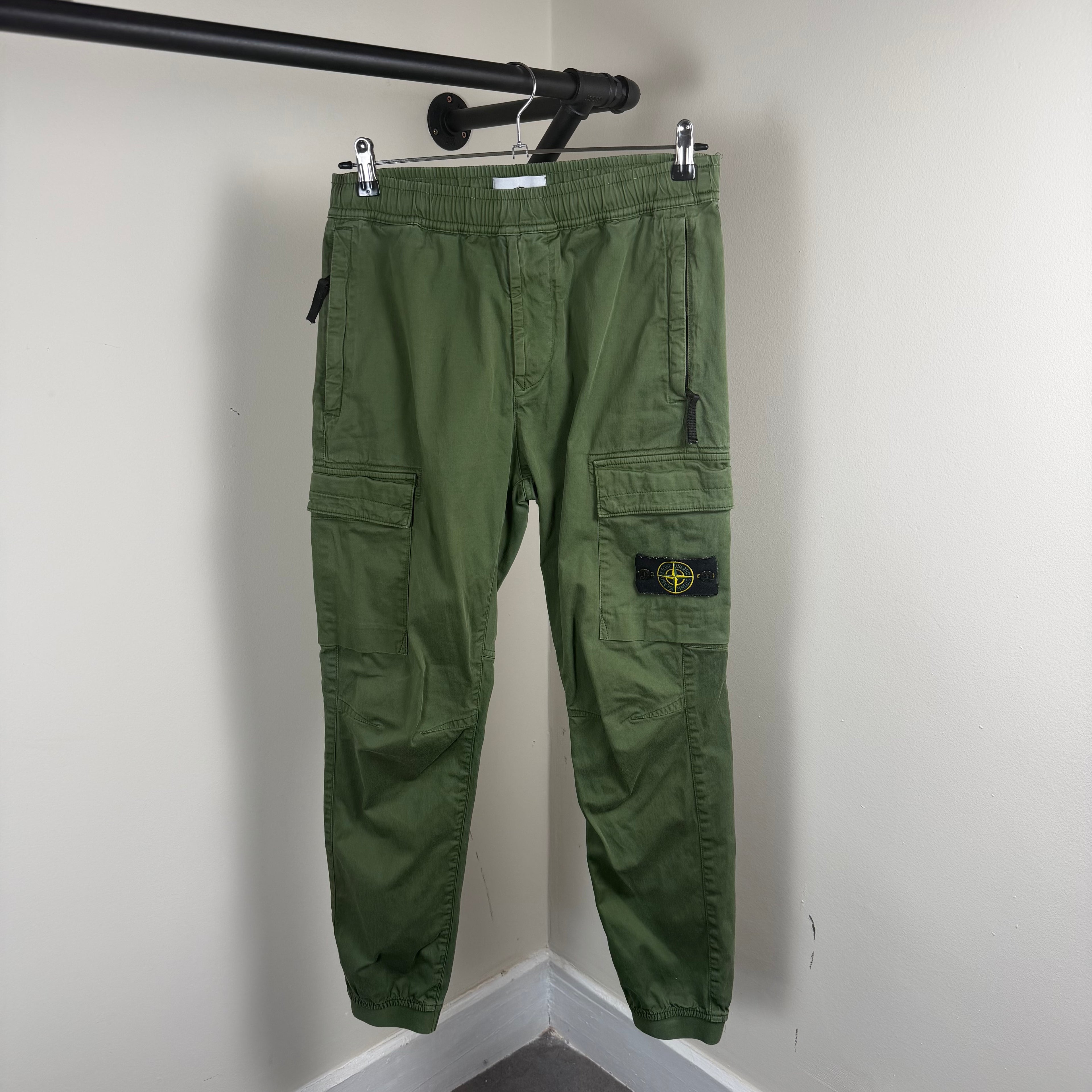Stone Island Khaki Cargo Pants - 30W