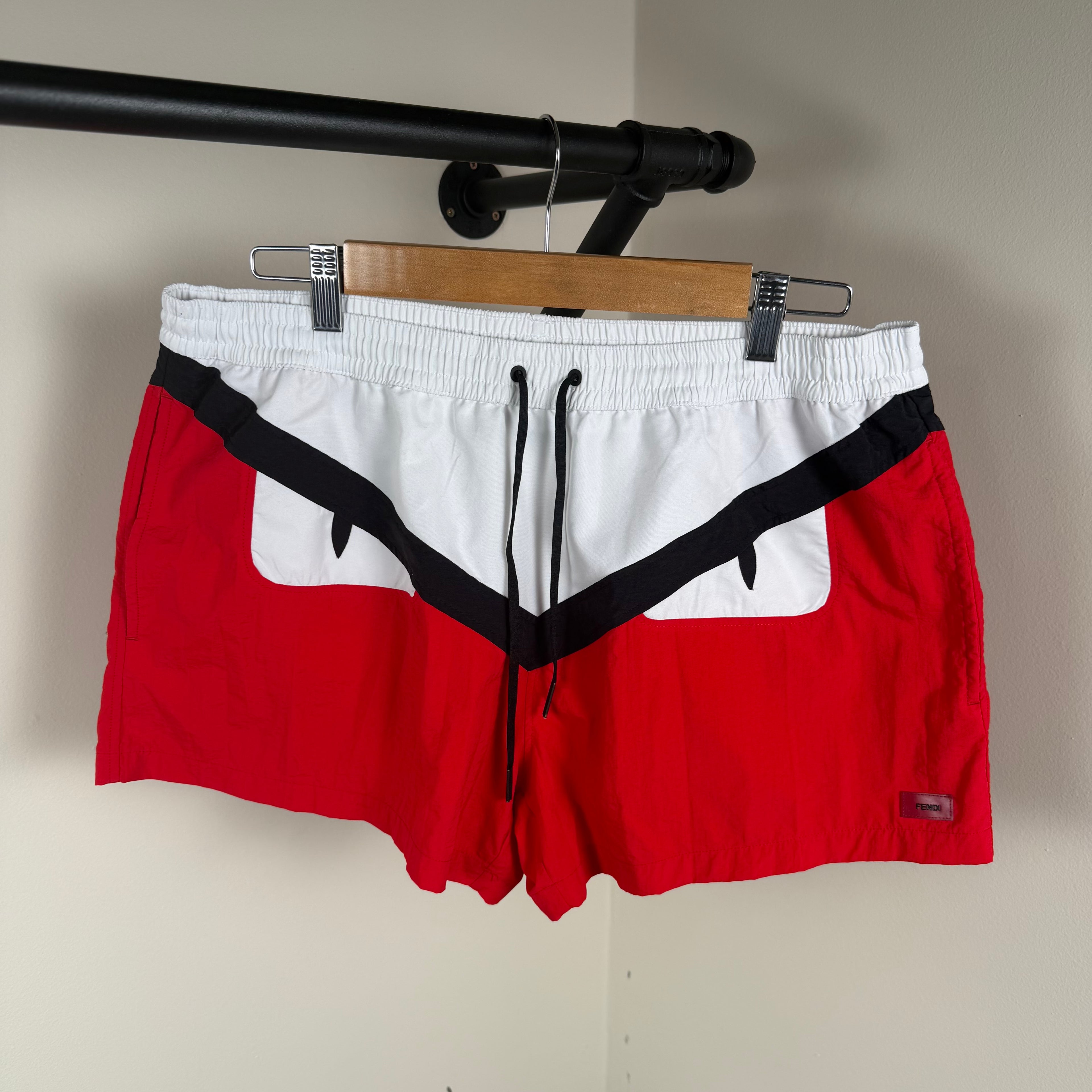 Fendi Bug Eye Red Swimming Shorts - Large